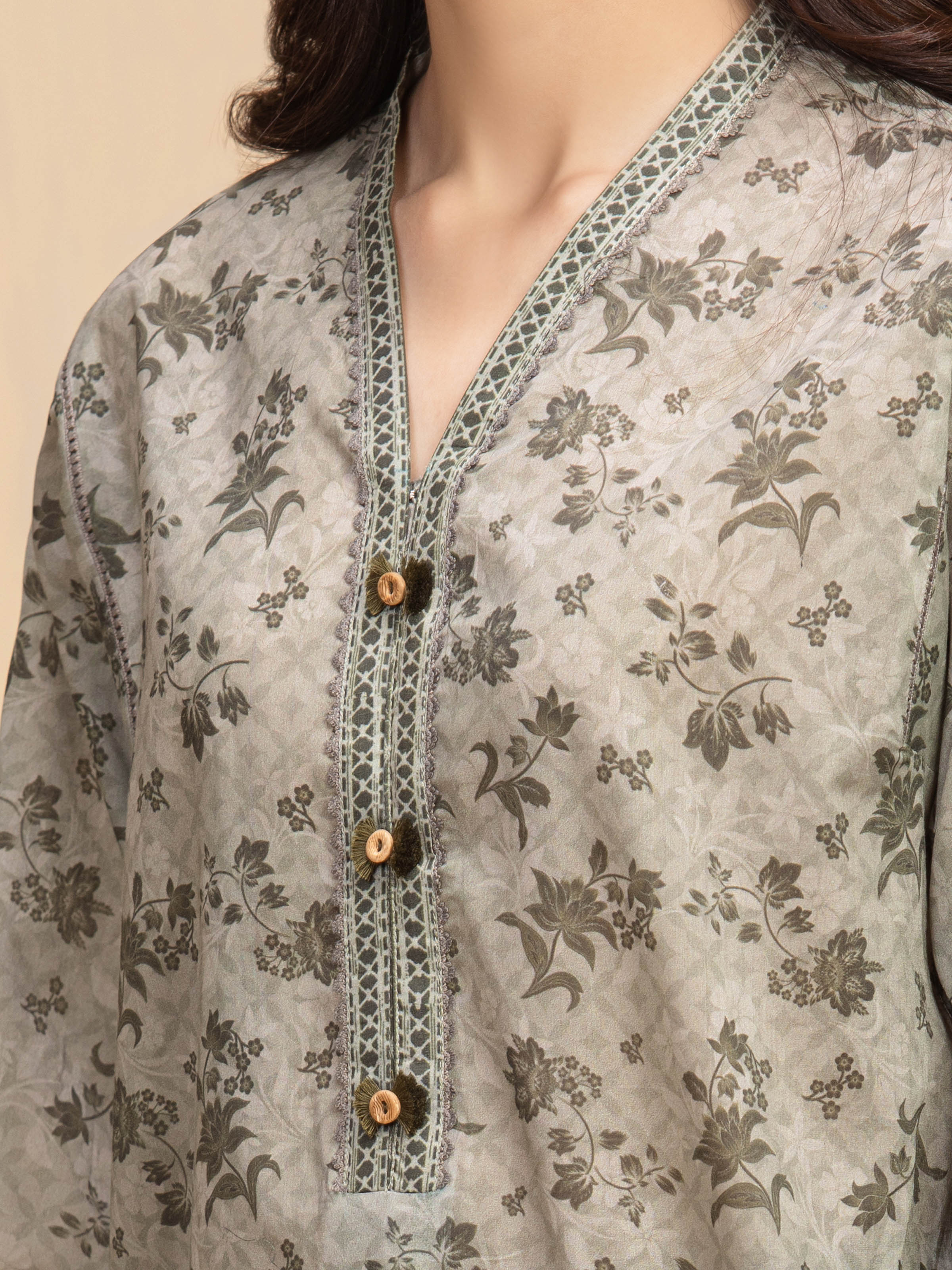 Unstitched Printed Khaddar Suit - EWU5A3-36125-3P - Image 3