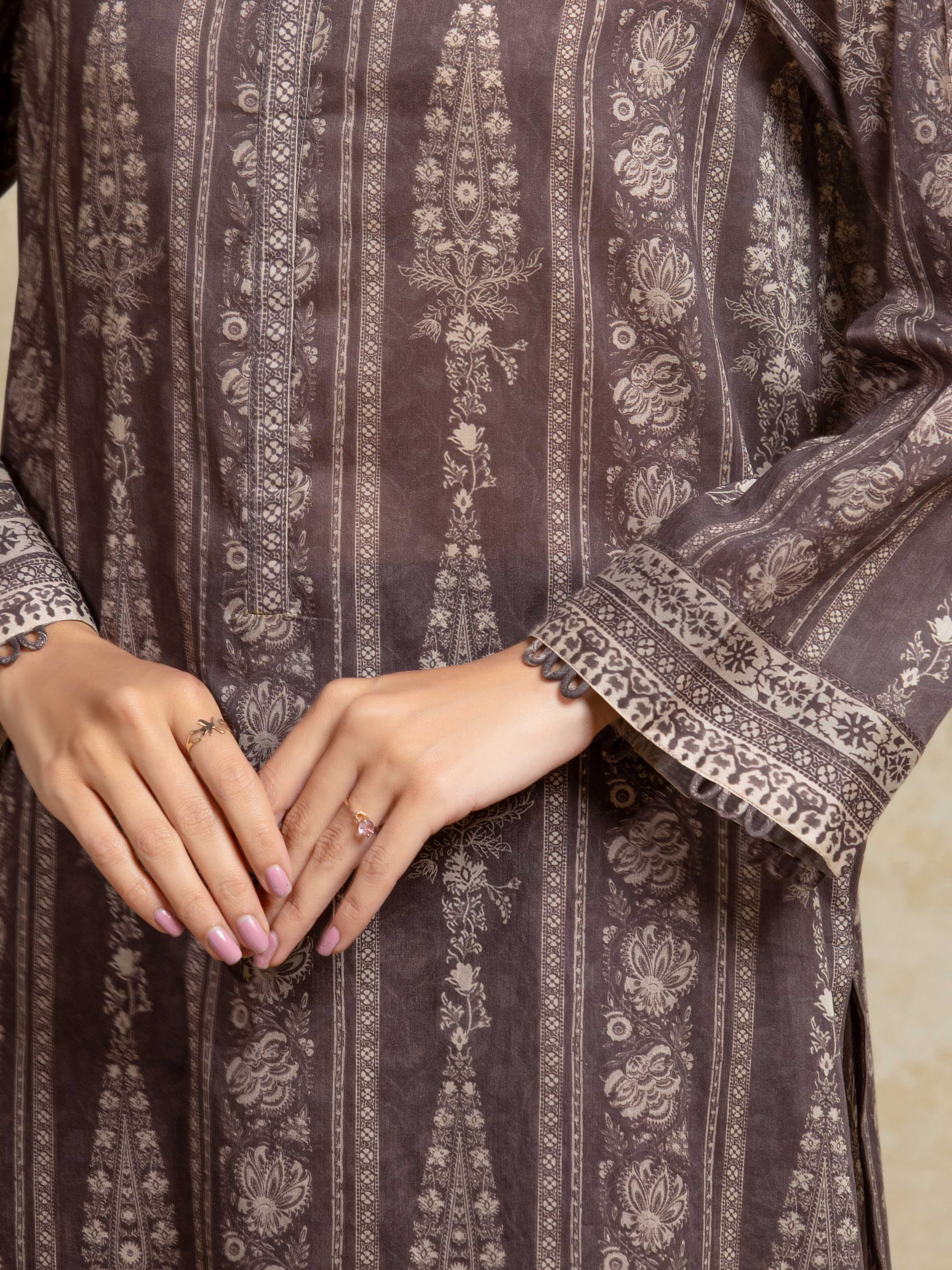 Unstitched Printed Khaddar Suit - EWU5A3-35961-3P - Image 3