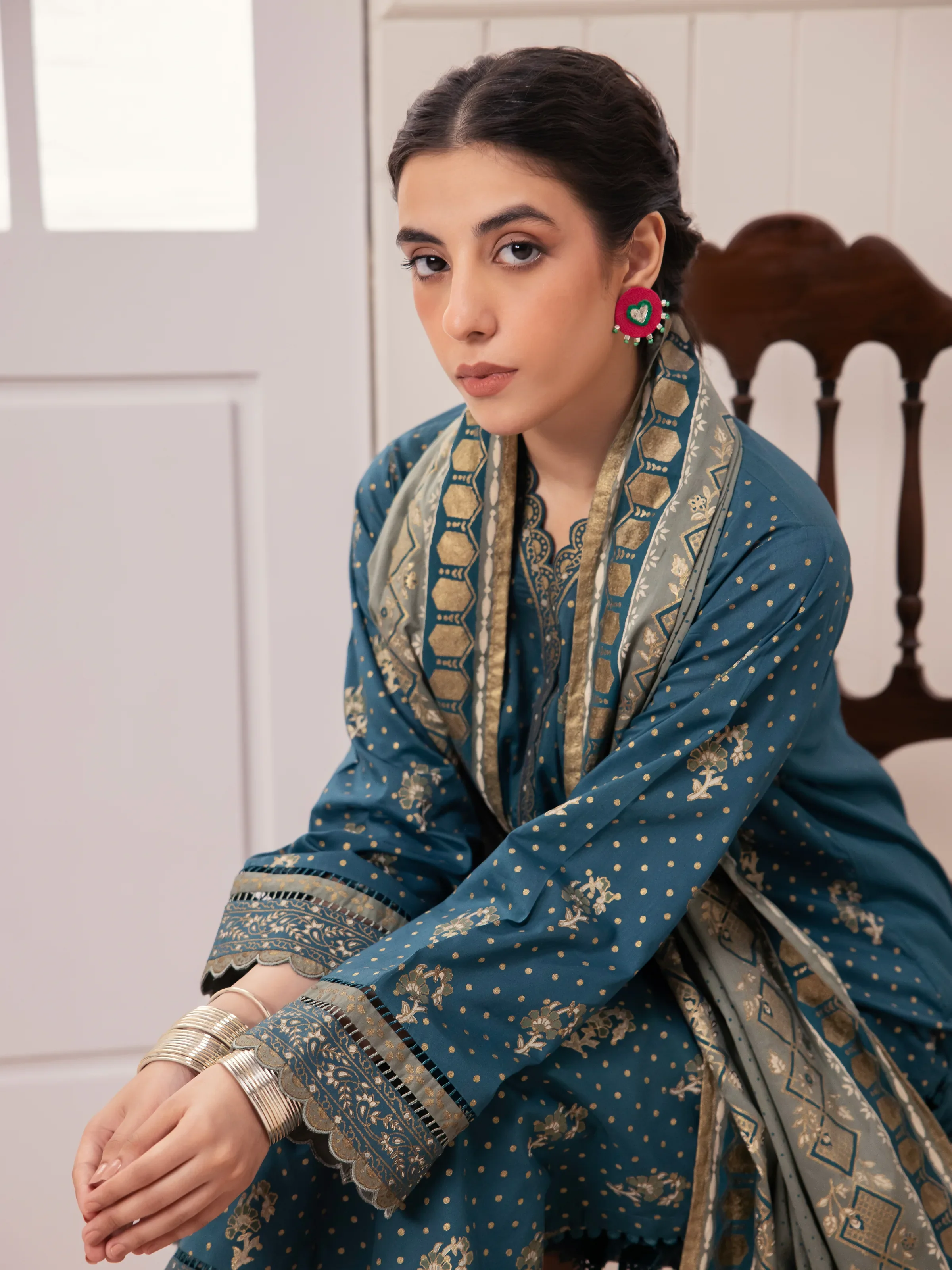 Unstitched Block Print Cambric Suit - EWU24M1-057 - Image 3