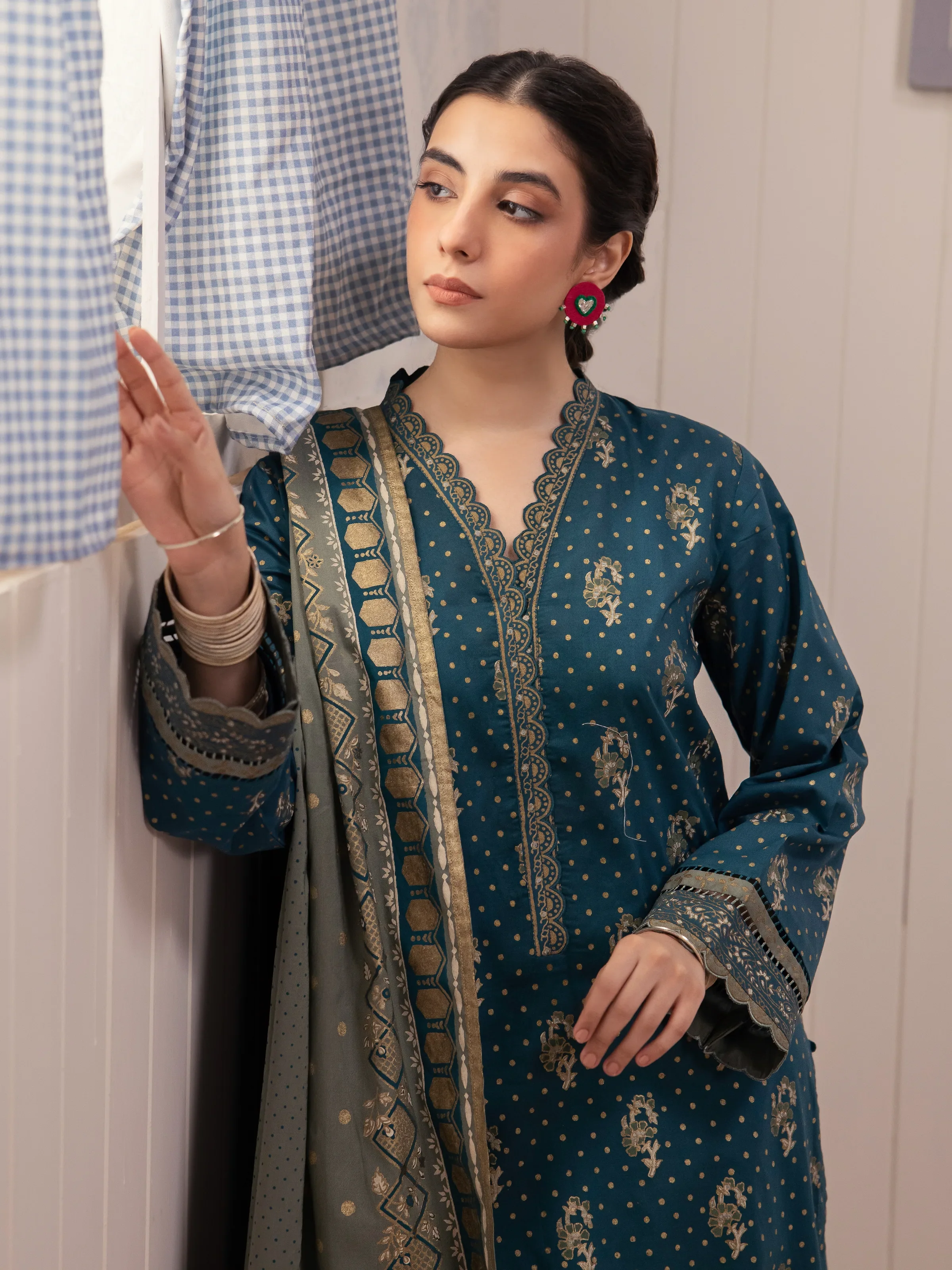 Unstitched Block Print Cambric Suit - EWU24M1-057 - Image 4
