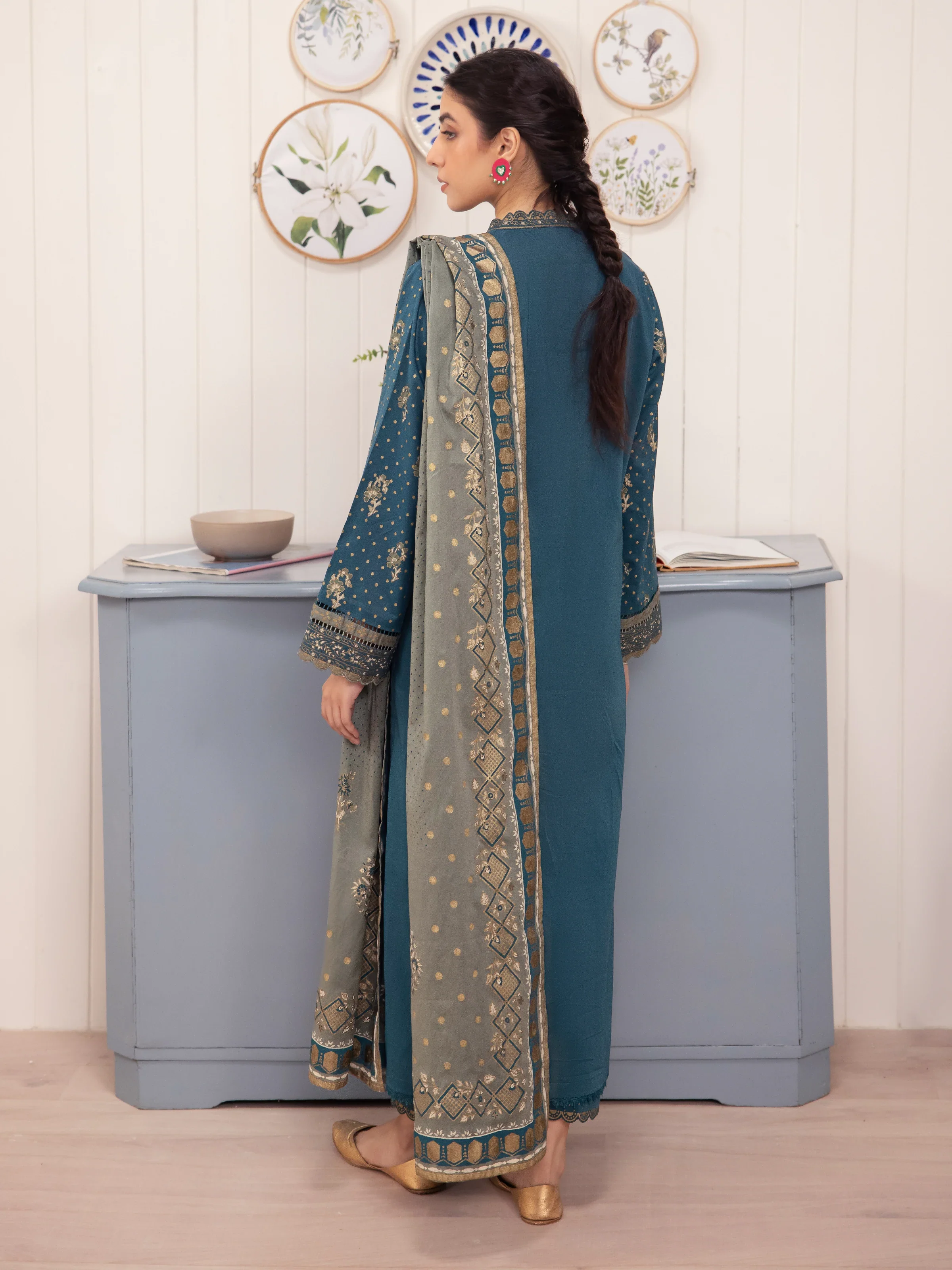Unstitched Block Print Cambric Suit - EWU24M1-057 - Image 5