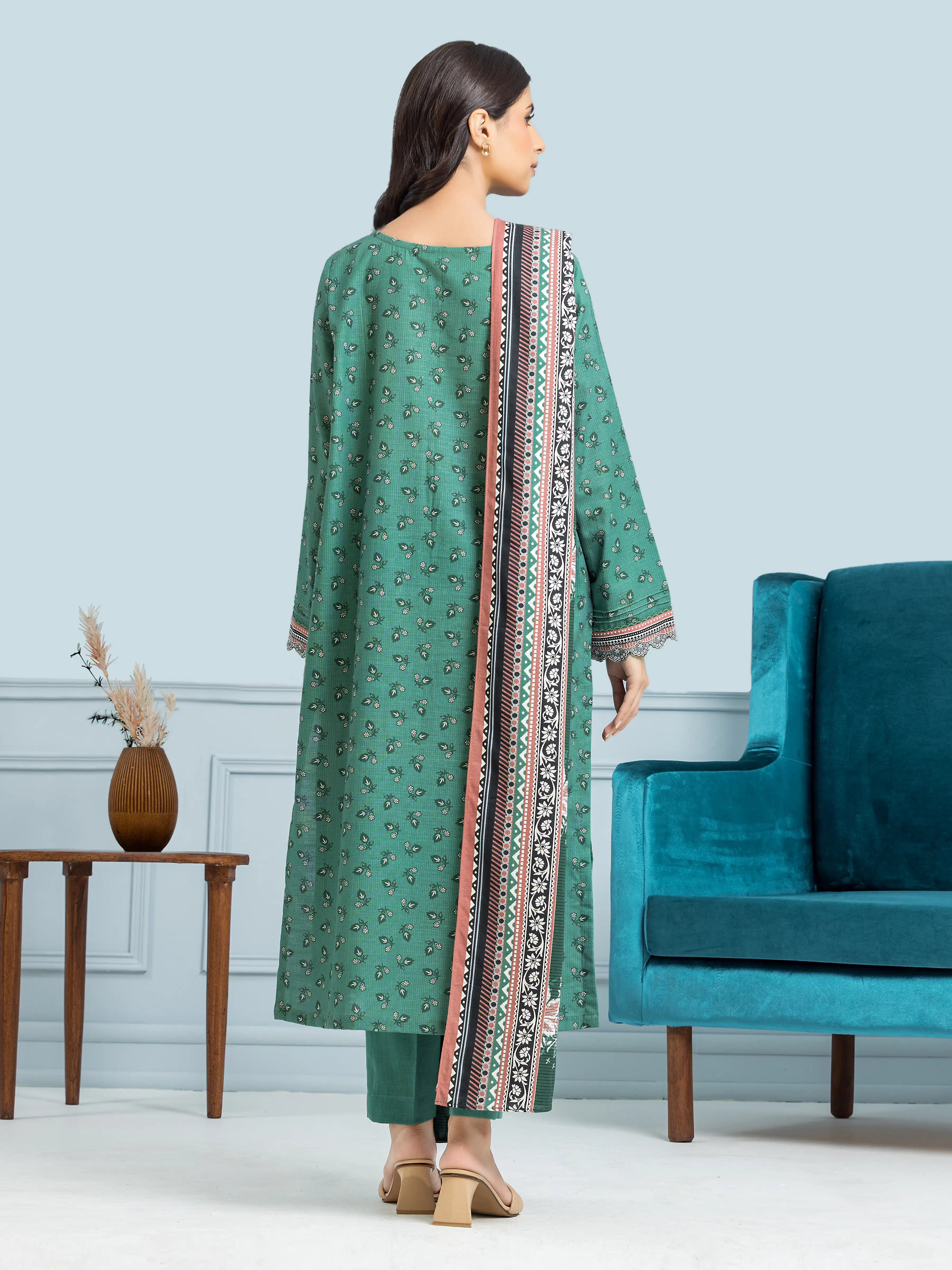 Unstitched Printed Khaddar Suit - EWU24A3-29309-3P - Image 2