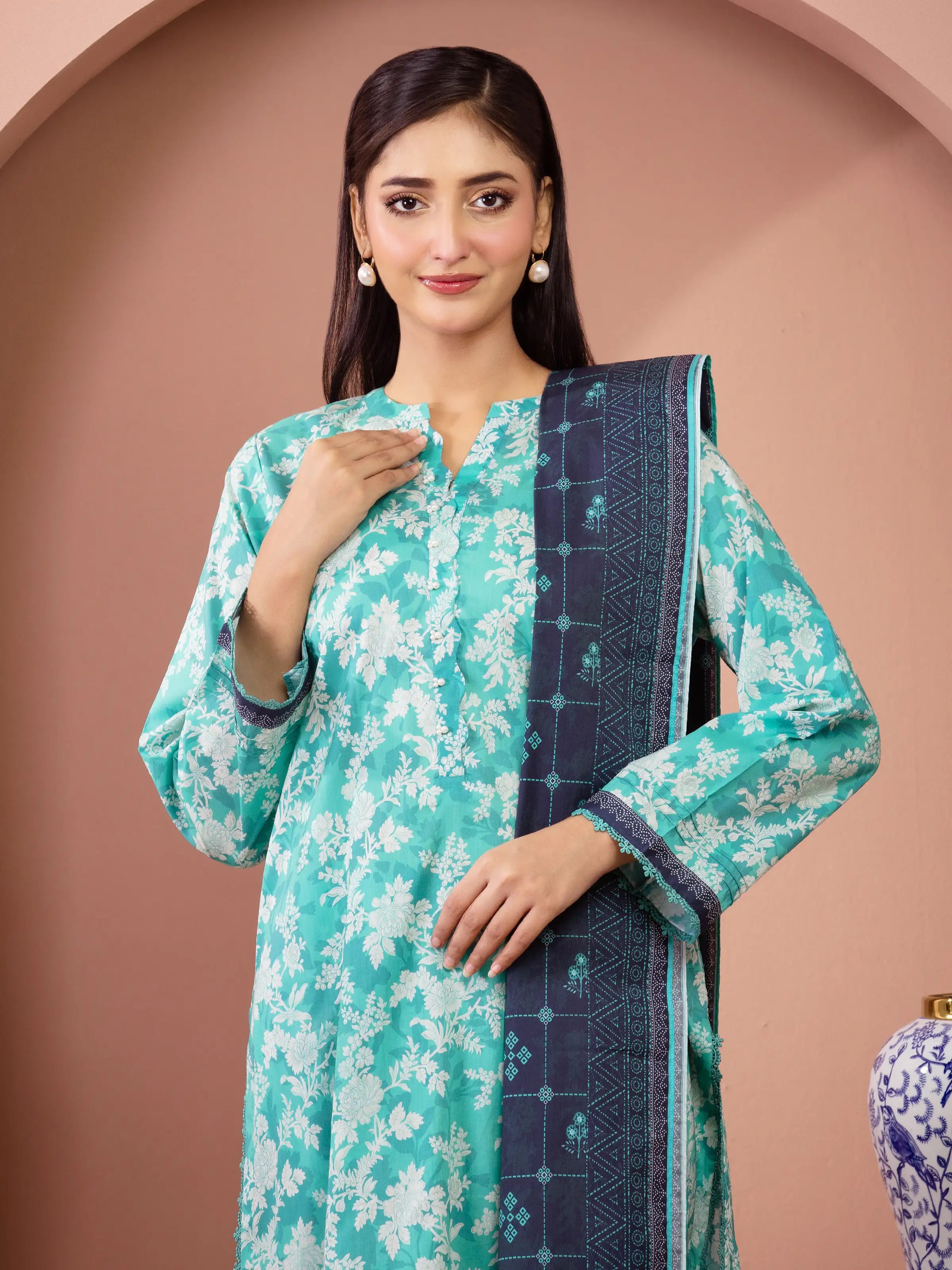 Unstitched Printed Lawn Suit - EWU5A1-35263-3P - Image 2