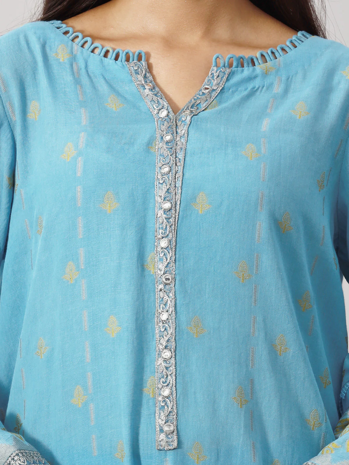 Unstitched Embroidered Jacquard Suit - EWU24V3-26731-3P - Image 2