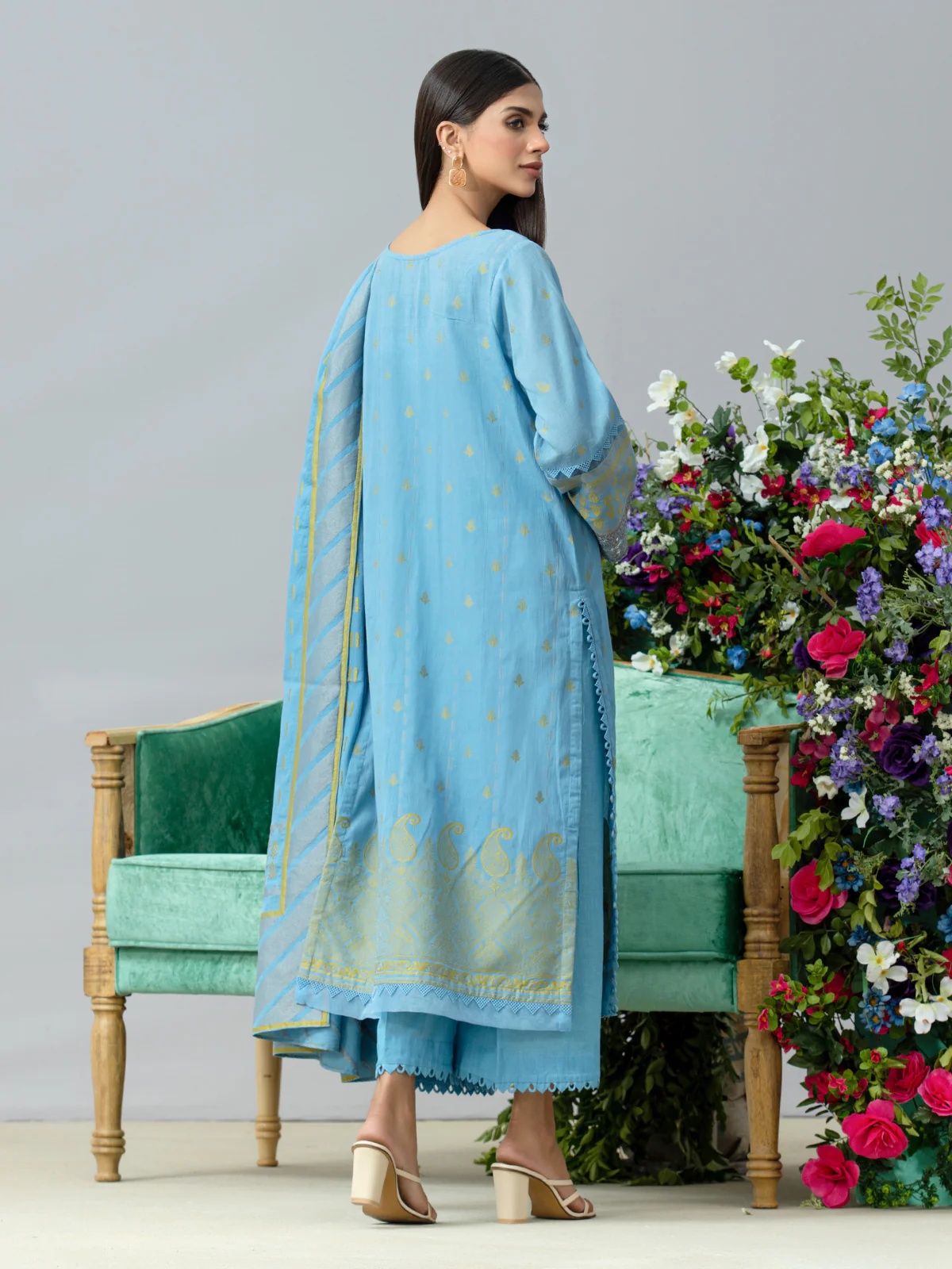 Unstitched Embroidered Jacquard Suit - EWU24V3-26731-3P - Image 4