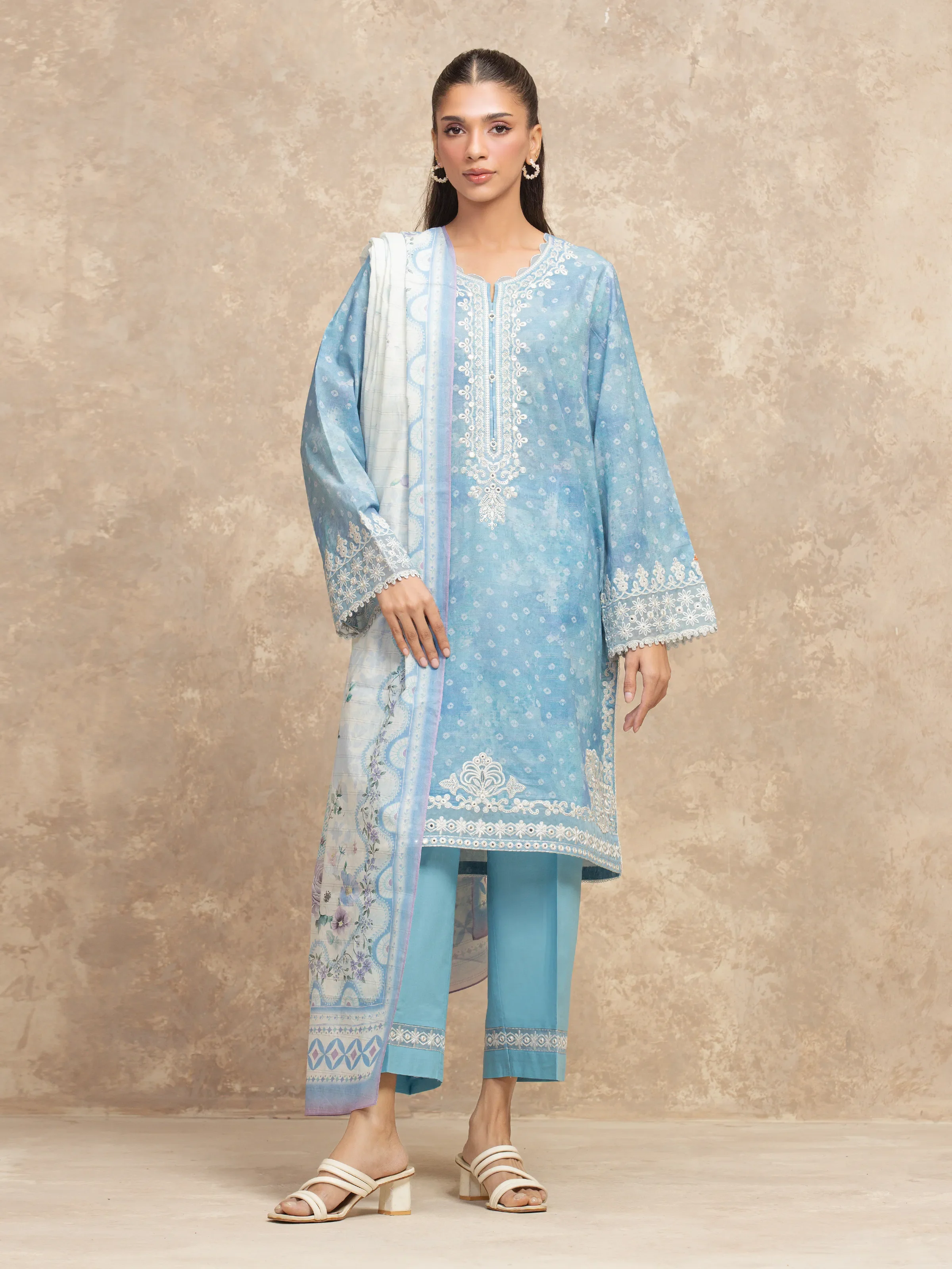 Unstitched Embroidered Lawn Suit - EWU5V1-31876-3P