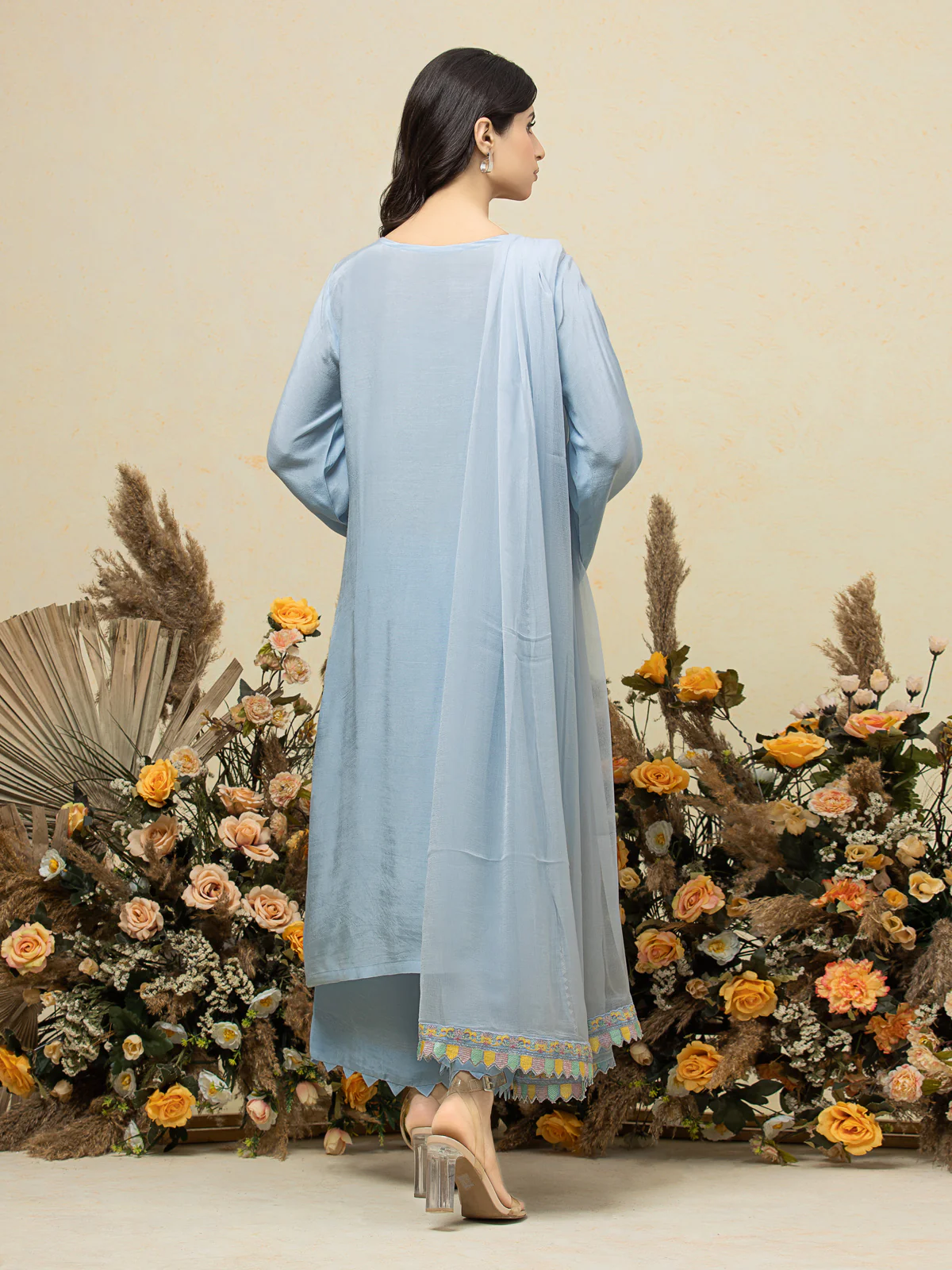 Unstitched Embroidered Raw Silk Shirt Trouser - EWU23V16-26665ST - Image 2