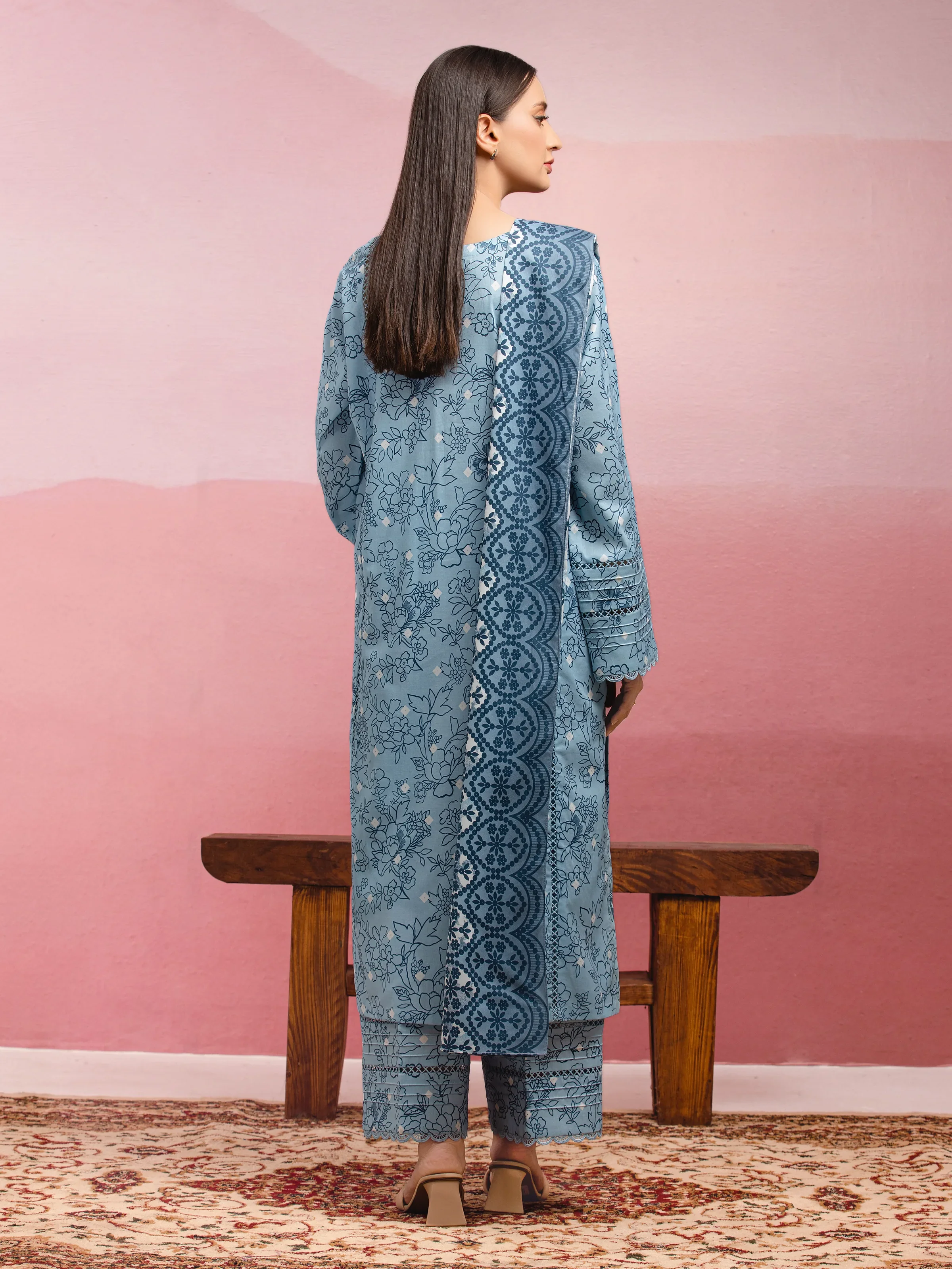 Unstitched Printed Lawn Suit - EWU5A1-35055-3P - Image 2