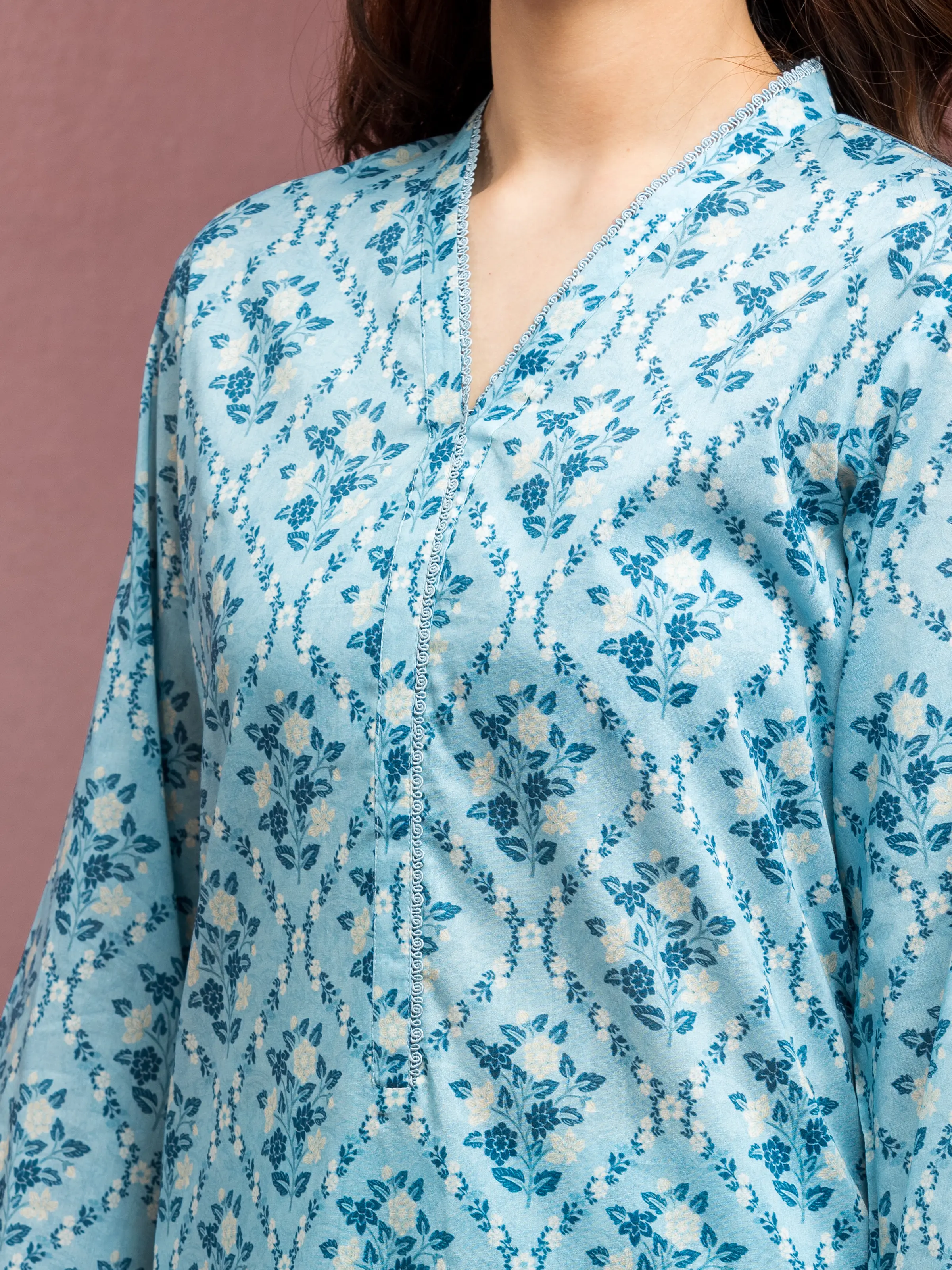 Unstitched Printed Lawn Suit - EWU5A1-35110-3P - Image 5