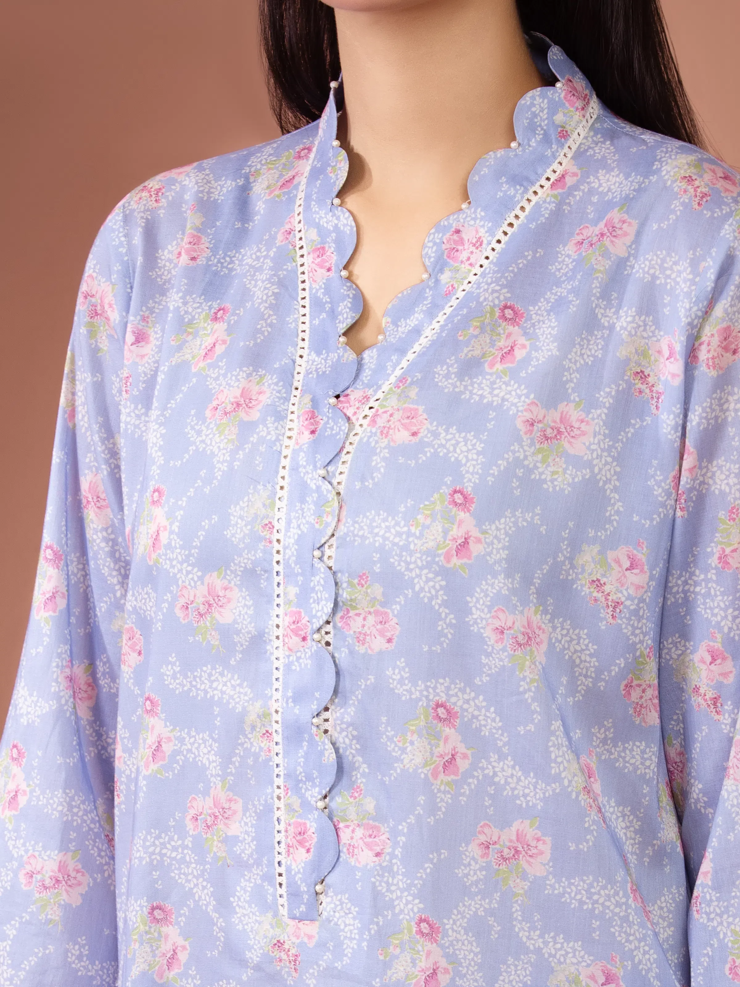 Unstitched Printed Lawn Suit - EWU6A1-36508-3P - Image 4