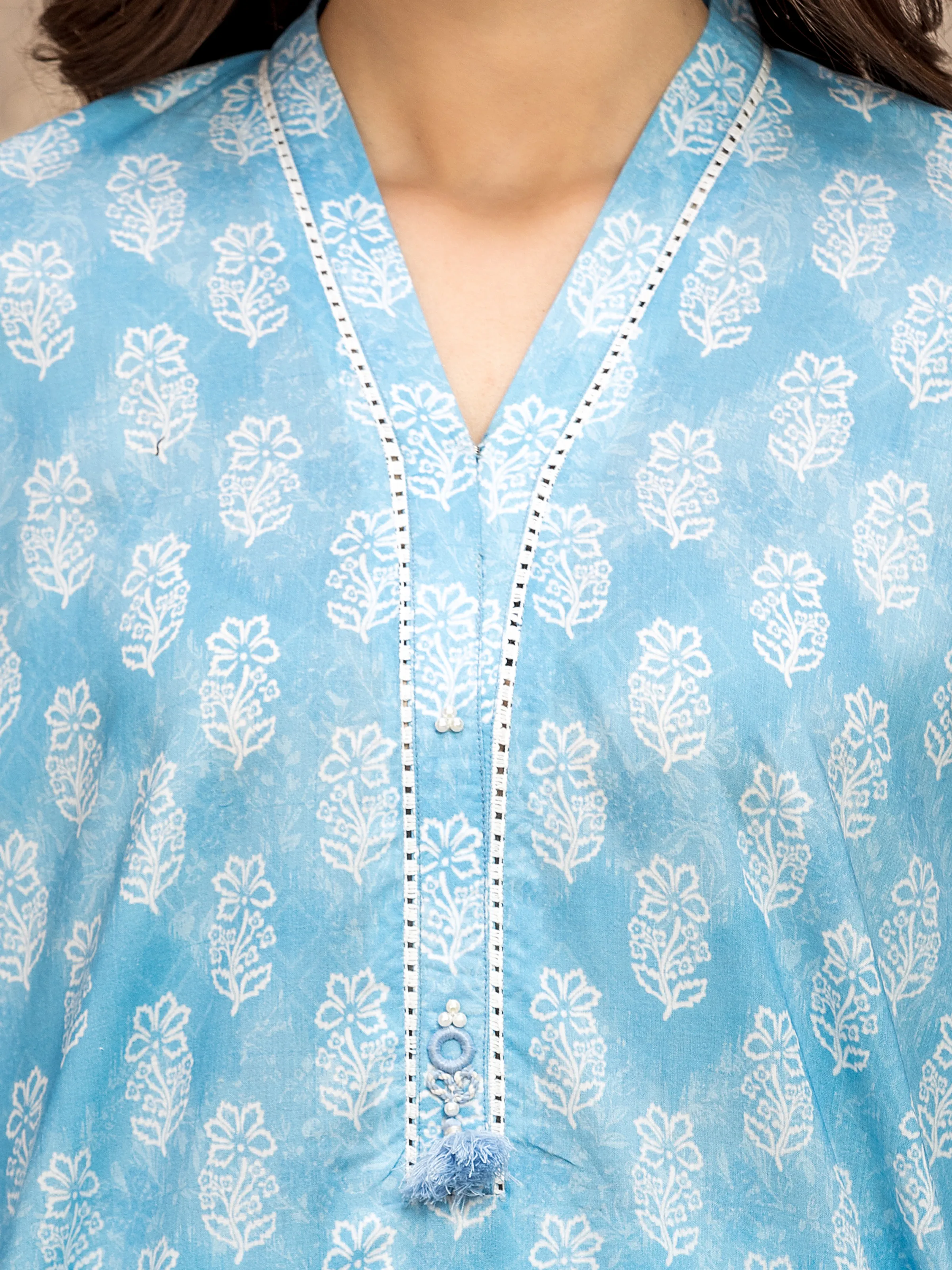 Unstitched Sky Blue Printed Lawn Suit - EWU6A1-36521-3P - Image 4