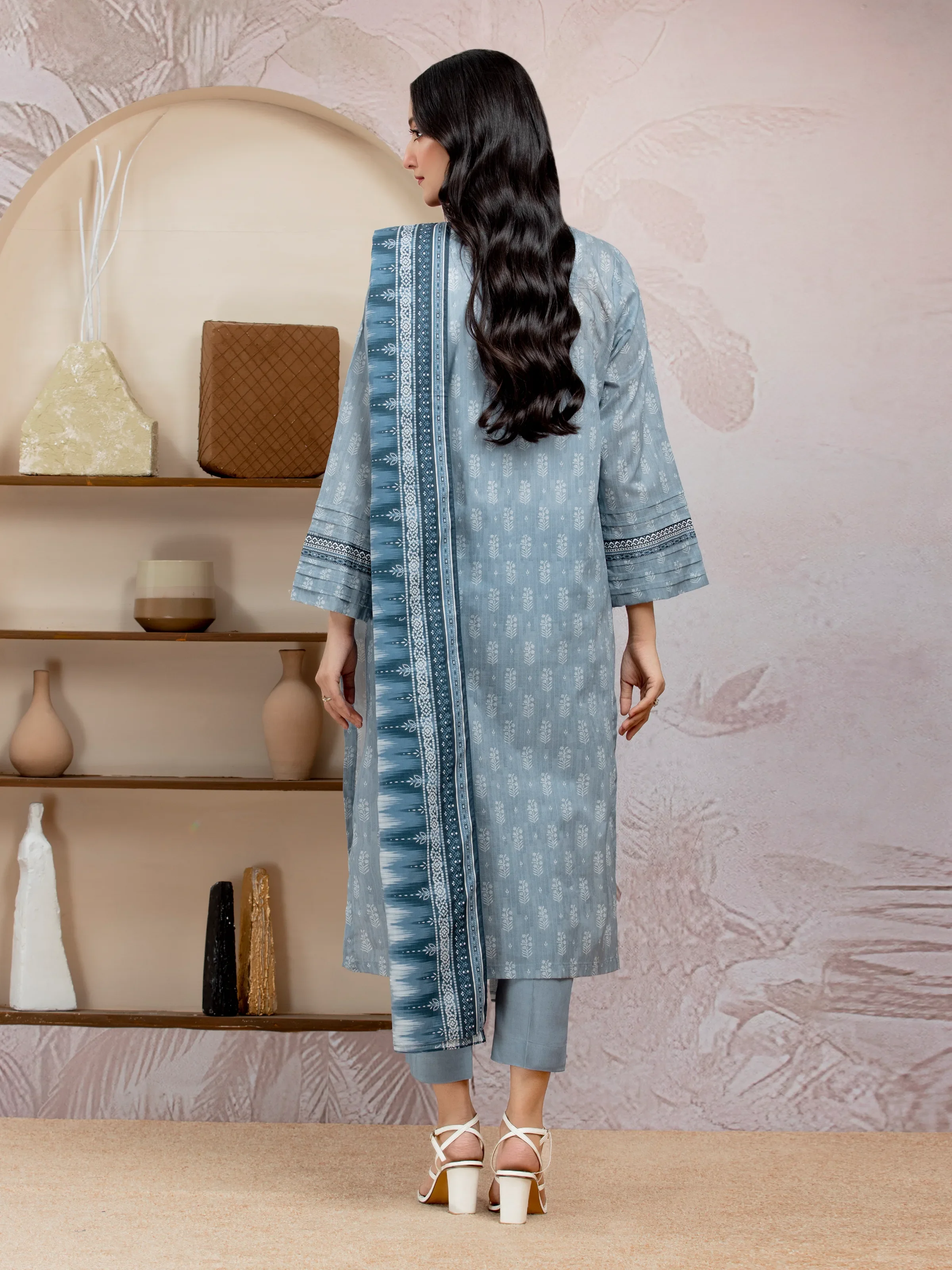 Unstitched Printed Lawn Suit - EWU5A1-35216-3P - Image 2