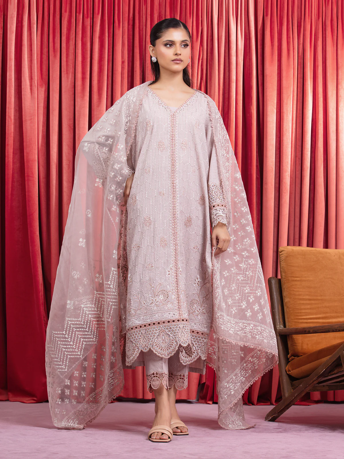 Unstitched Embroidered Dobby Suit - EWU24V7-28636-3P - Image 6