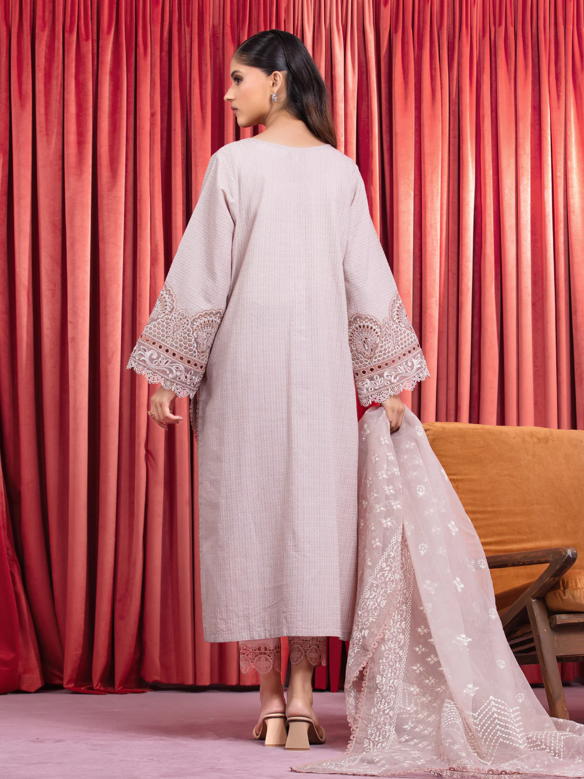 Unstitched Embroidered Dobby Suit - EWU24V7-28636-3P - Image 7