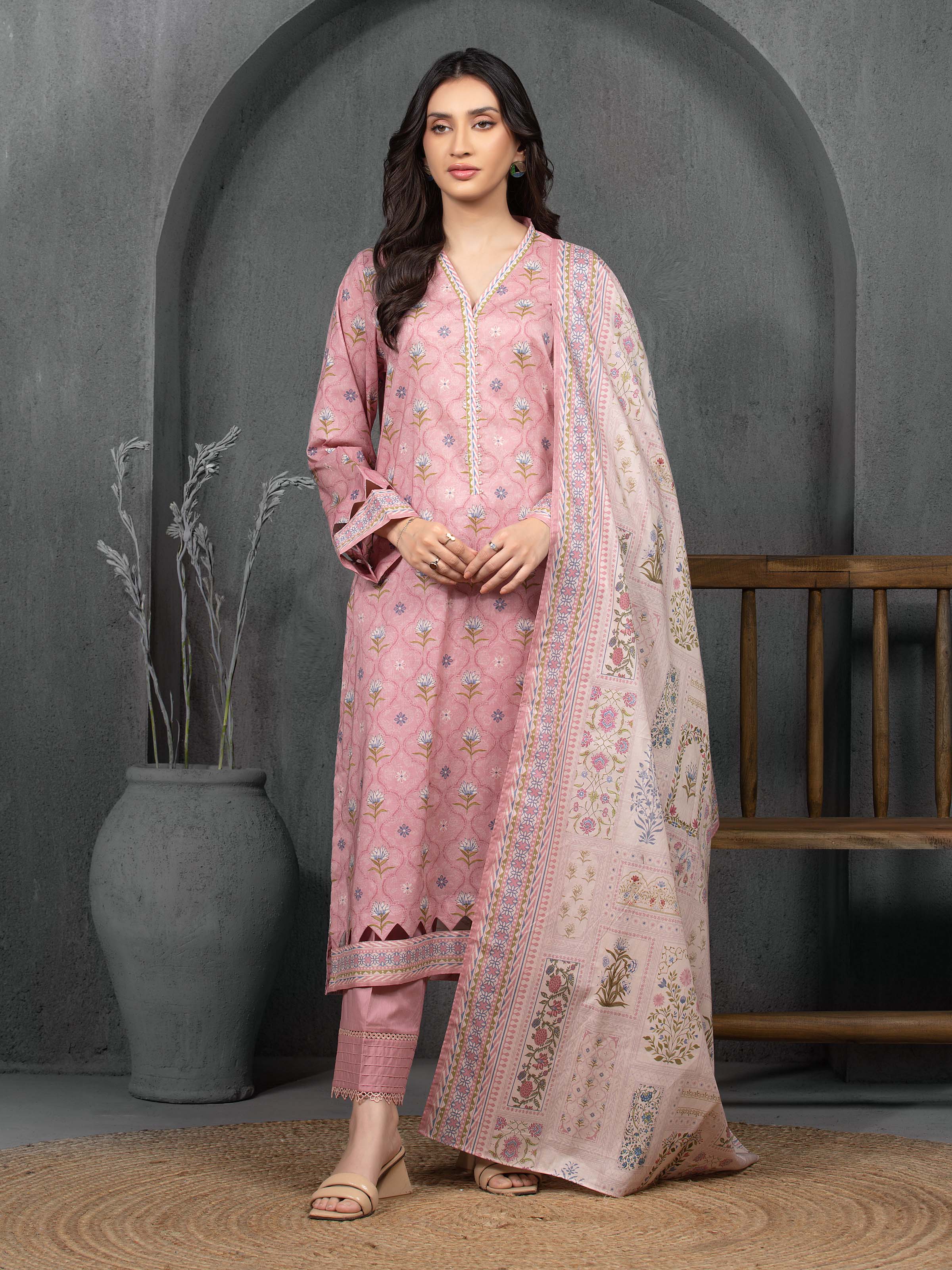 Unstitched Printed Cambric Suit - EWU5A2-35824-3P