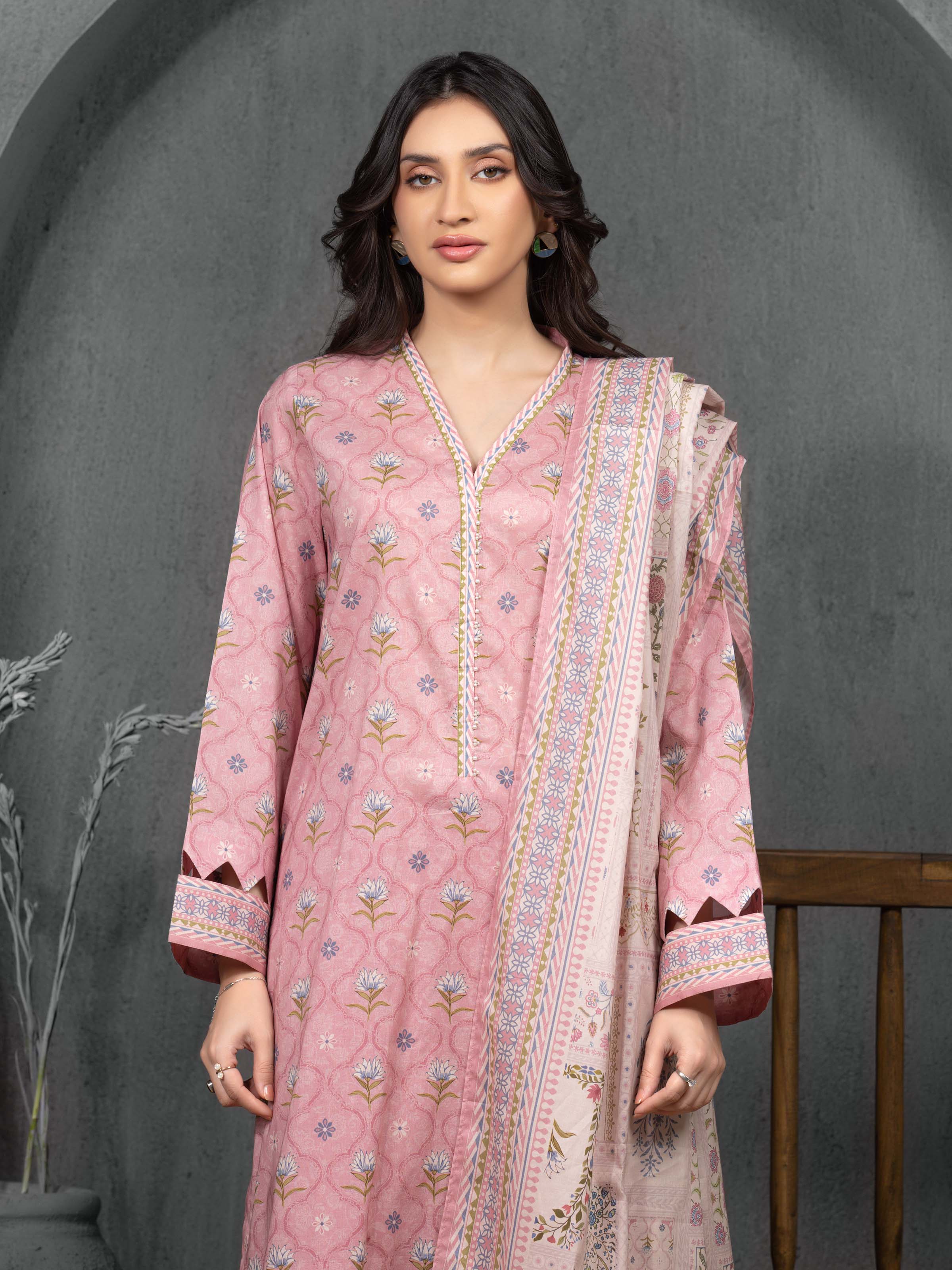 Unstitched Printed Cambric Suit - EWU5A2-35824-3P - Image 2