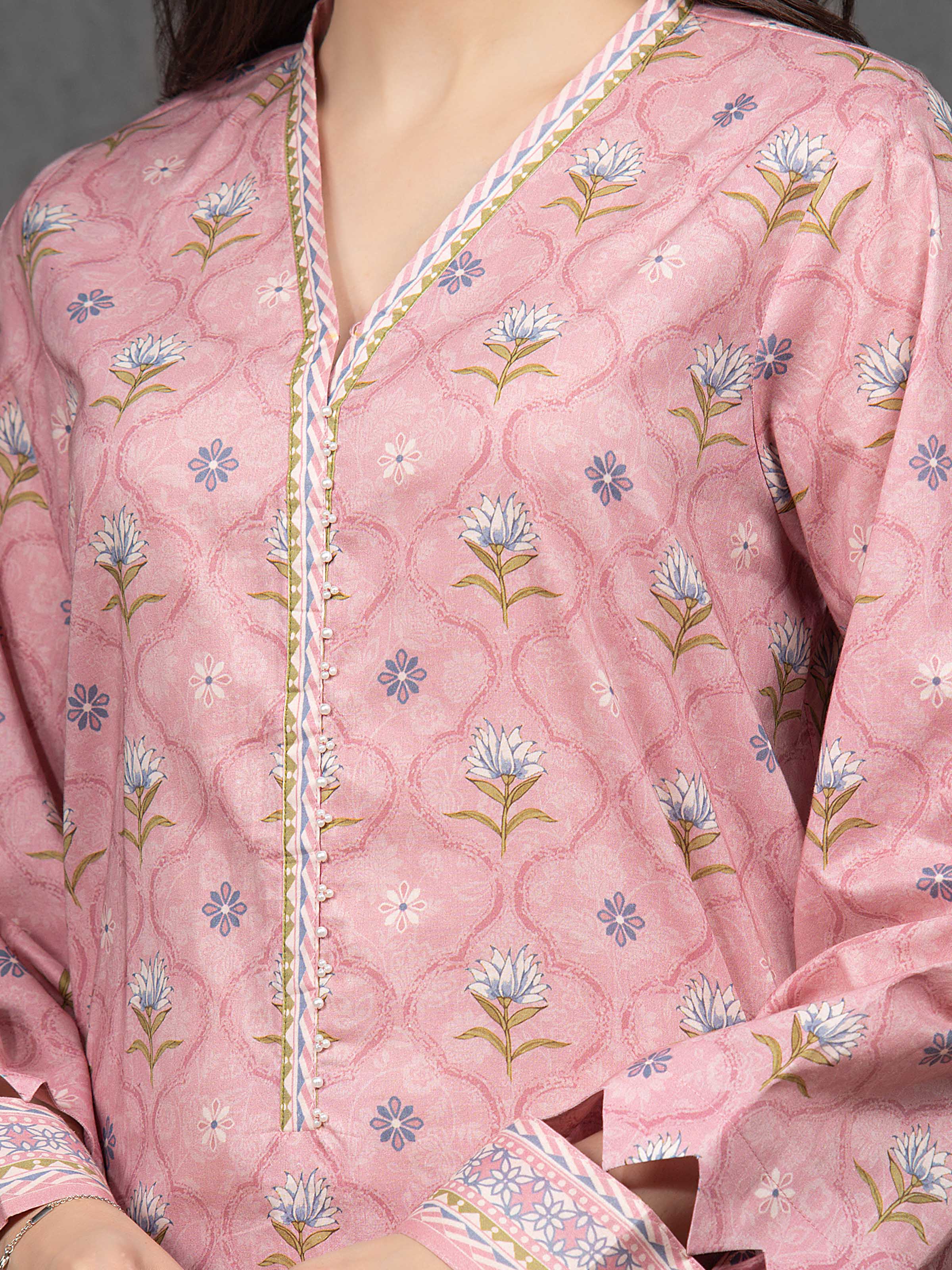 Unstitched Printed Cambric Suit - EWU5A2-35824-3P - Image 3