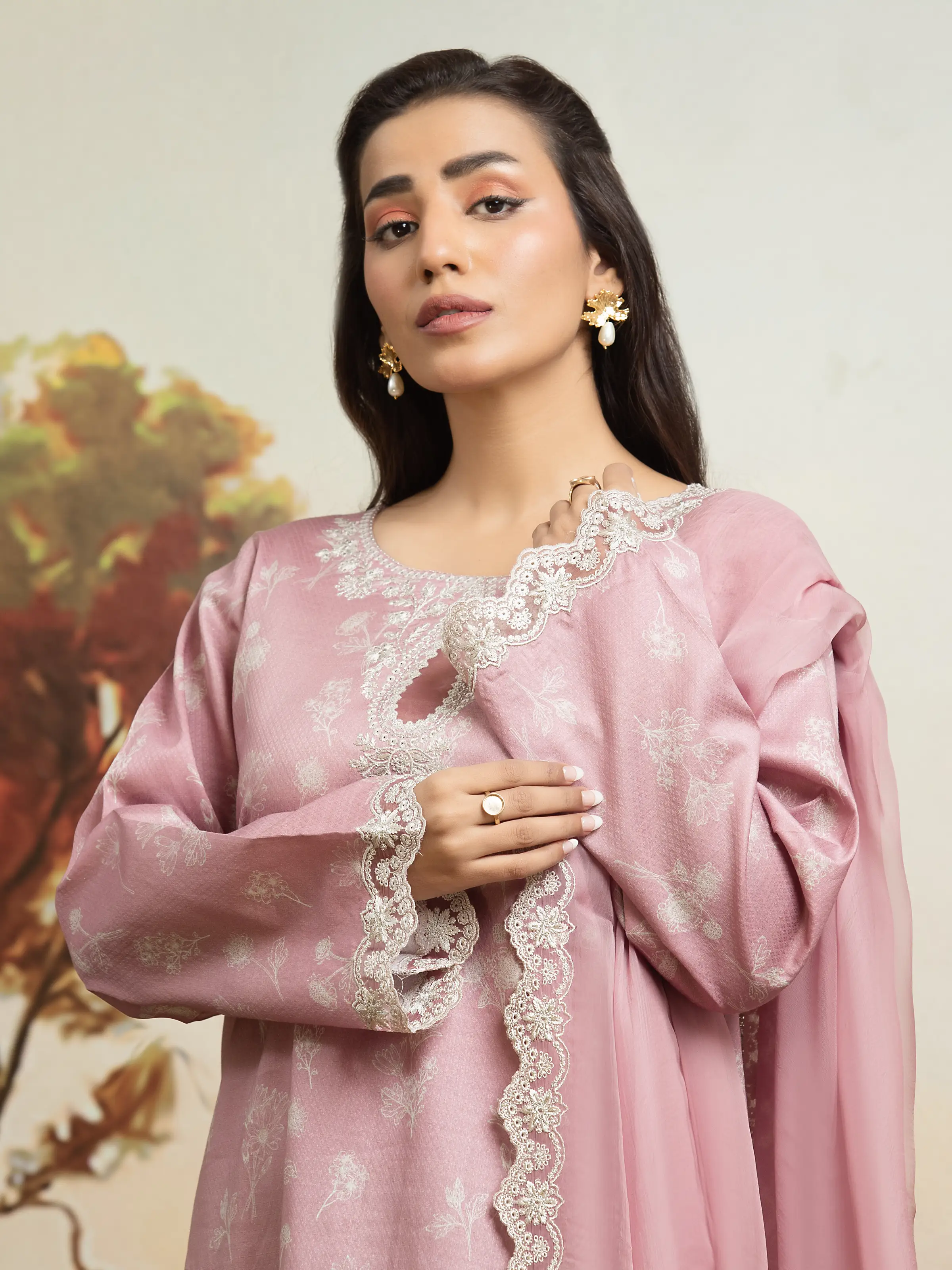 Unstitched Embroidered Dobby Suit - EWU24V7-30169-3P - Image 3