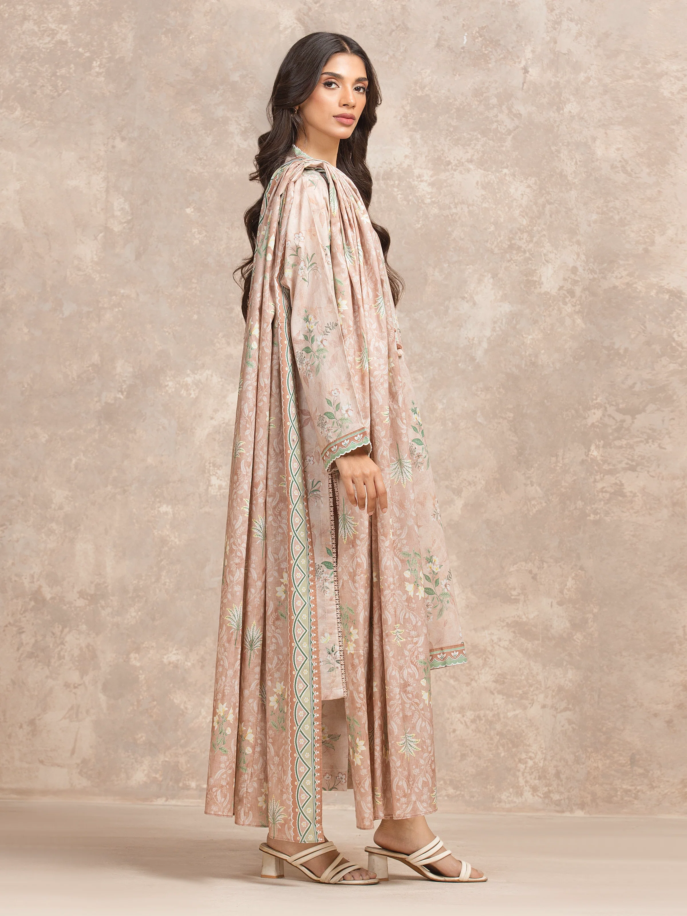 Unstitched Printed Lawn Suit - EWU6A1-36516-3P - Image 5