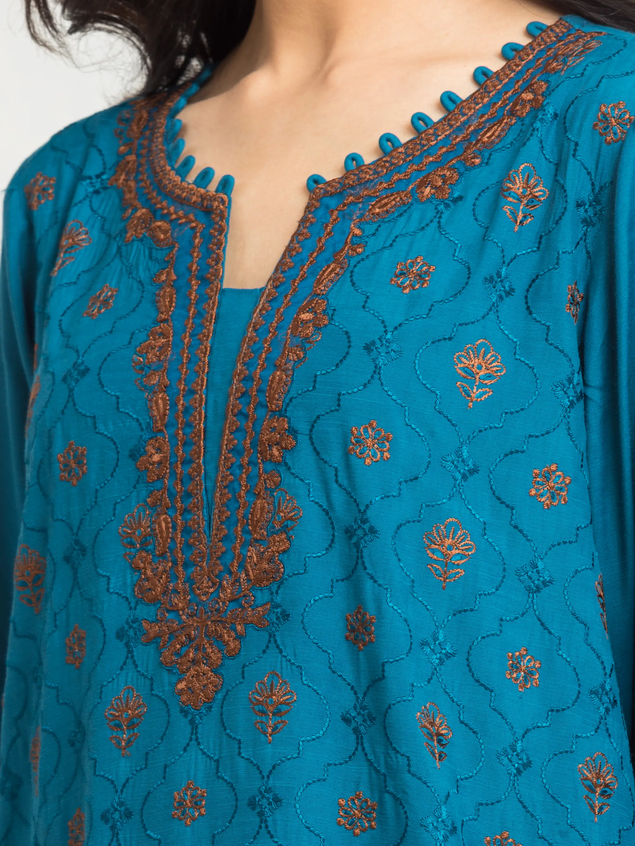 Unstitched Embroidered Raw Silk Suit - EWU24V16-30128-3P - Image 2