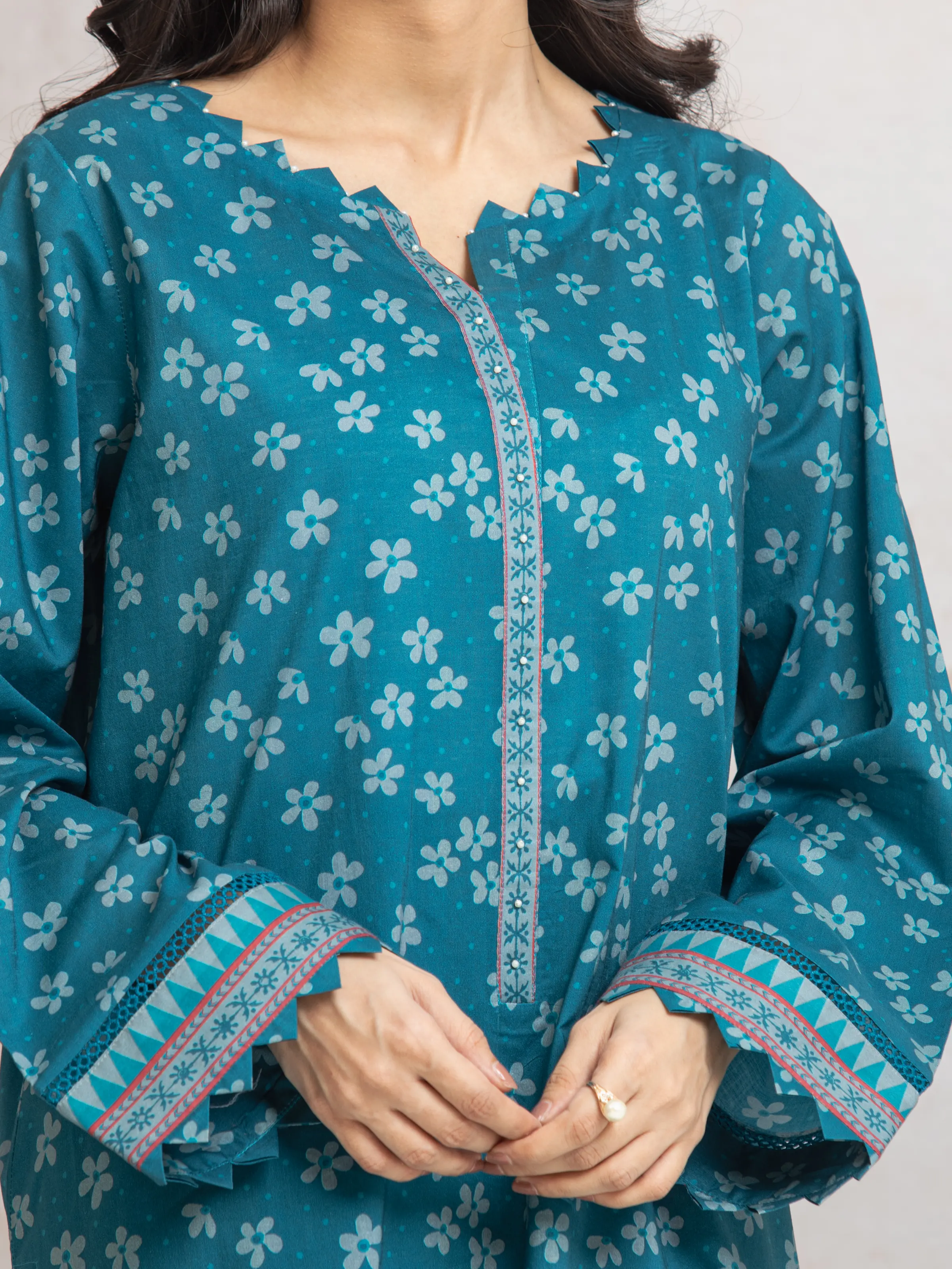 Unstitched Printed Cambric Shirt Trouser - EWU24M2-006ST - Image 3