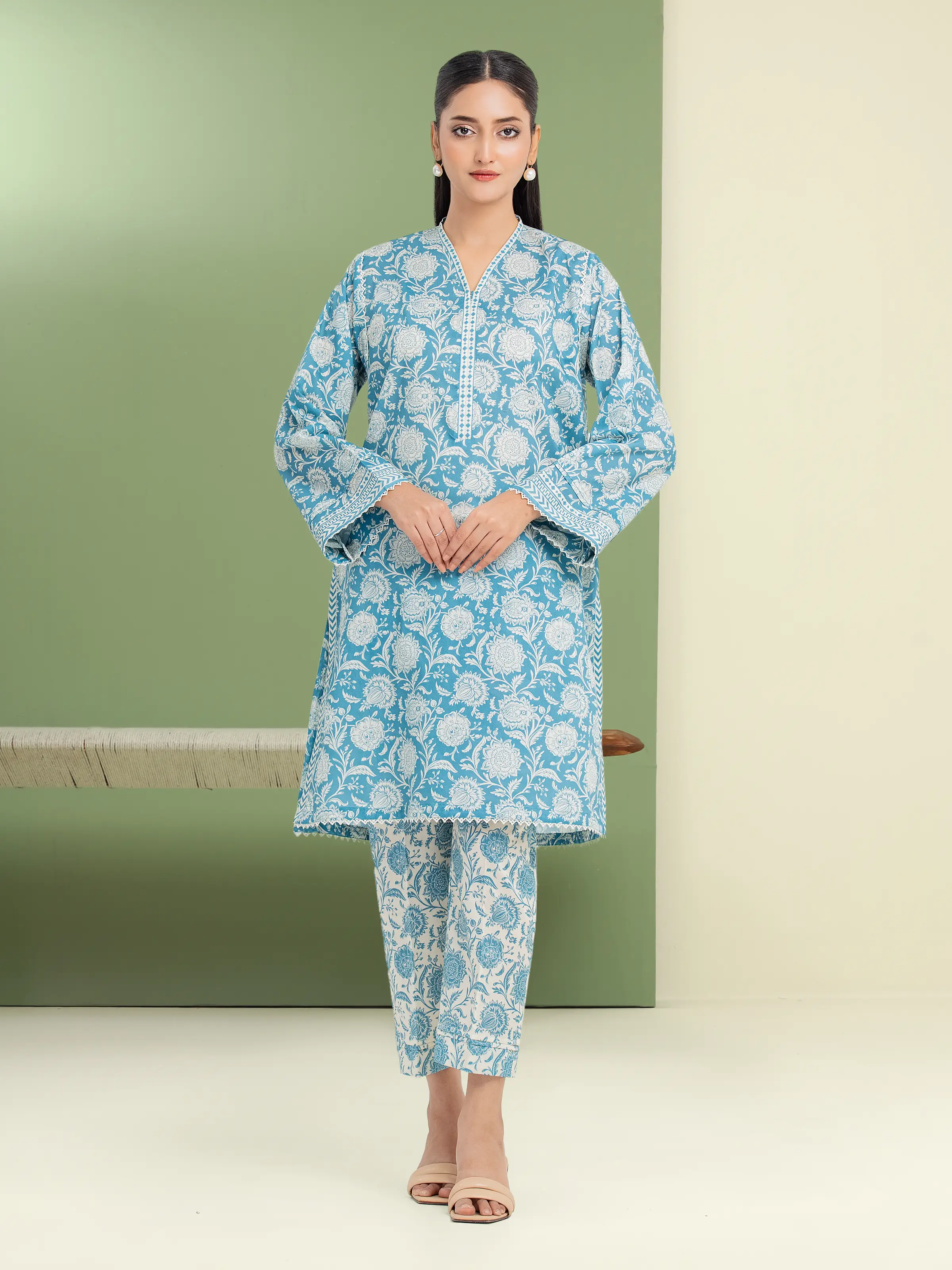 Unstitched Printed Lawn Shirt Trouser - EWU5A1-35431ST