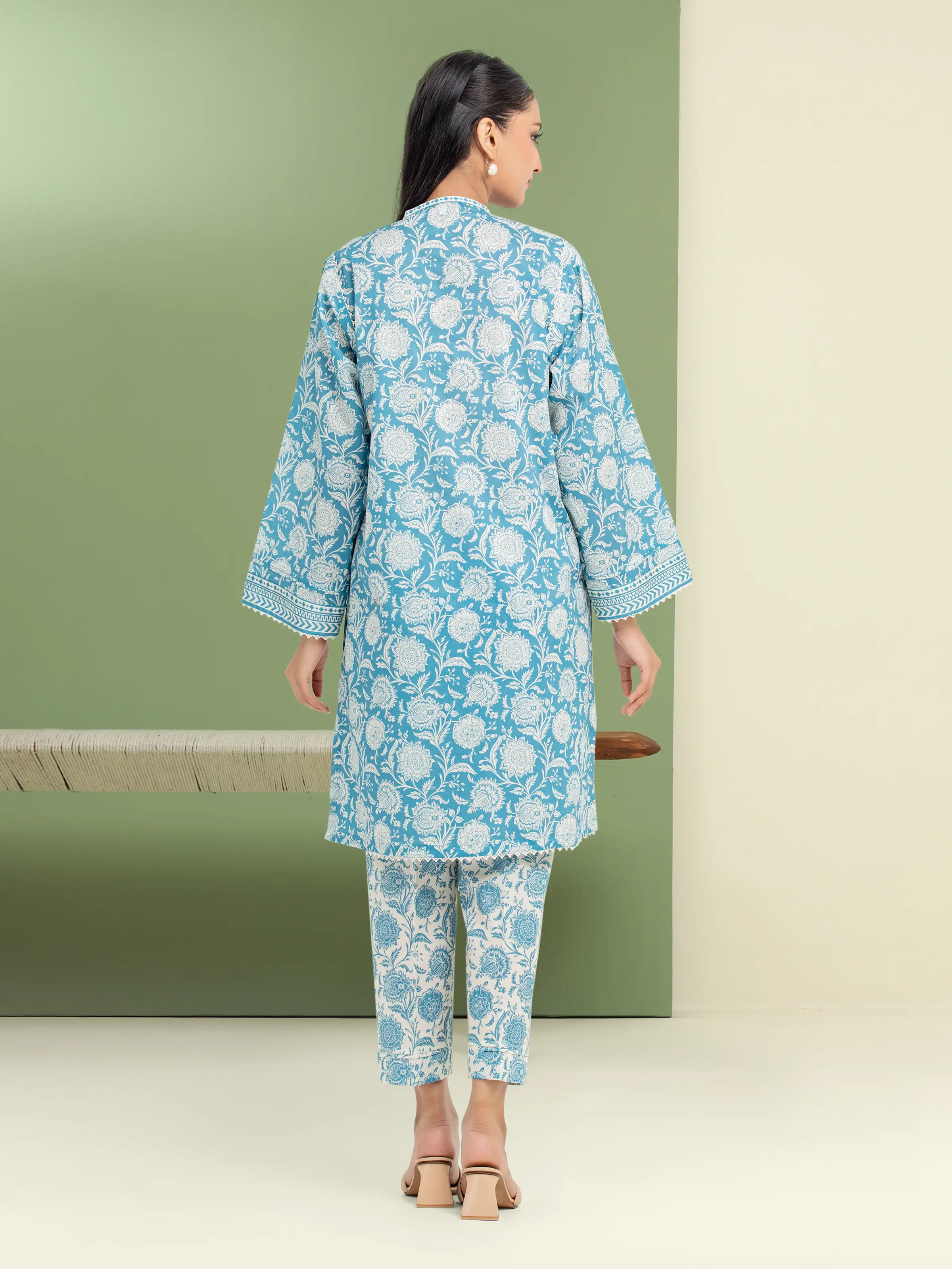 Unstitched Printed Lawn Shirt Trouser - EWU5A1-35431ST - Image 2