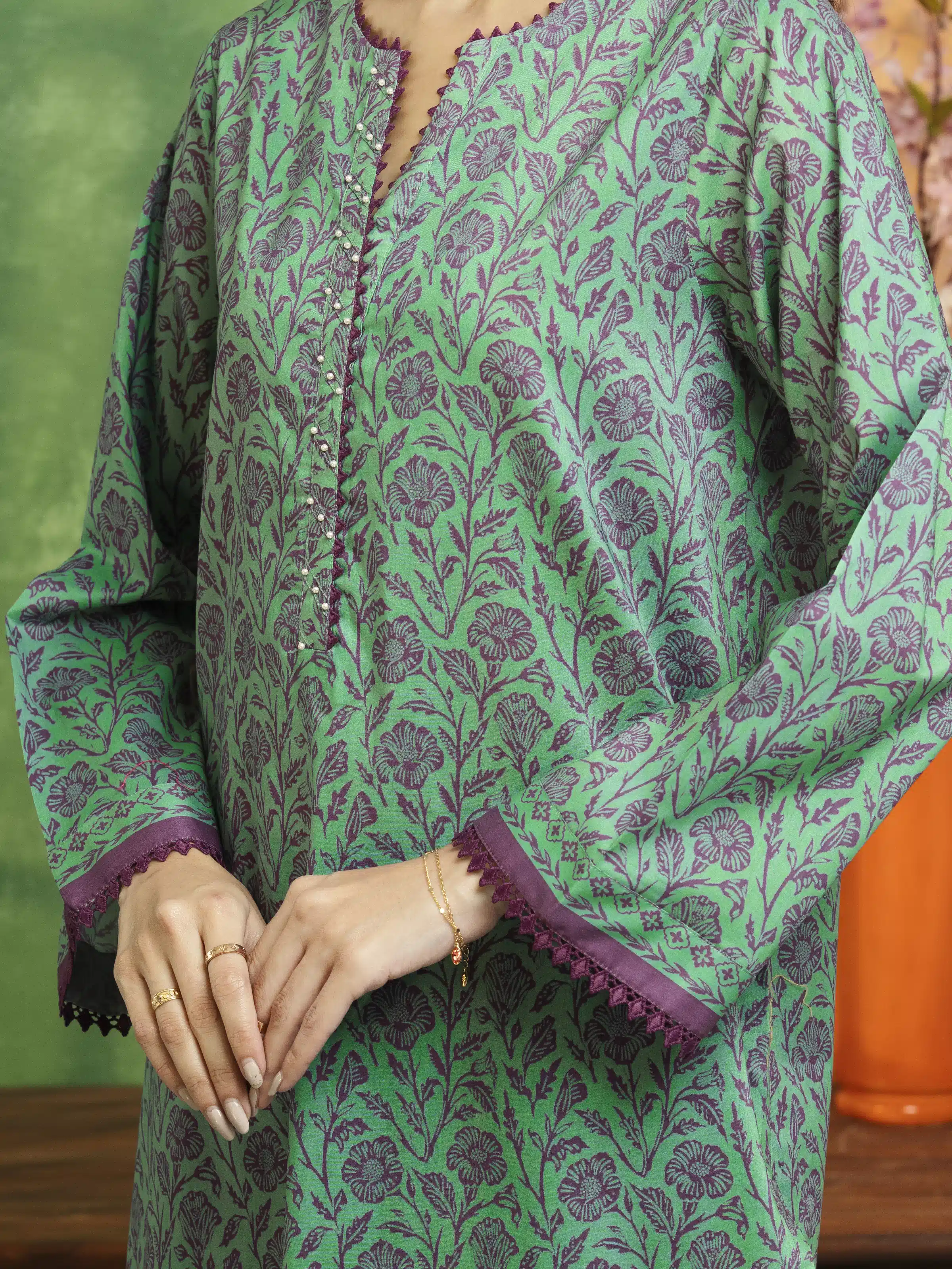 Unstitched Printed Lawn Suit - EWU5A1-35183-3P - Image 4