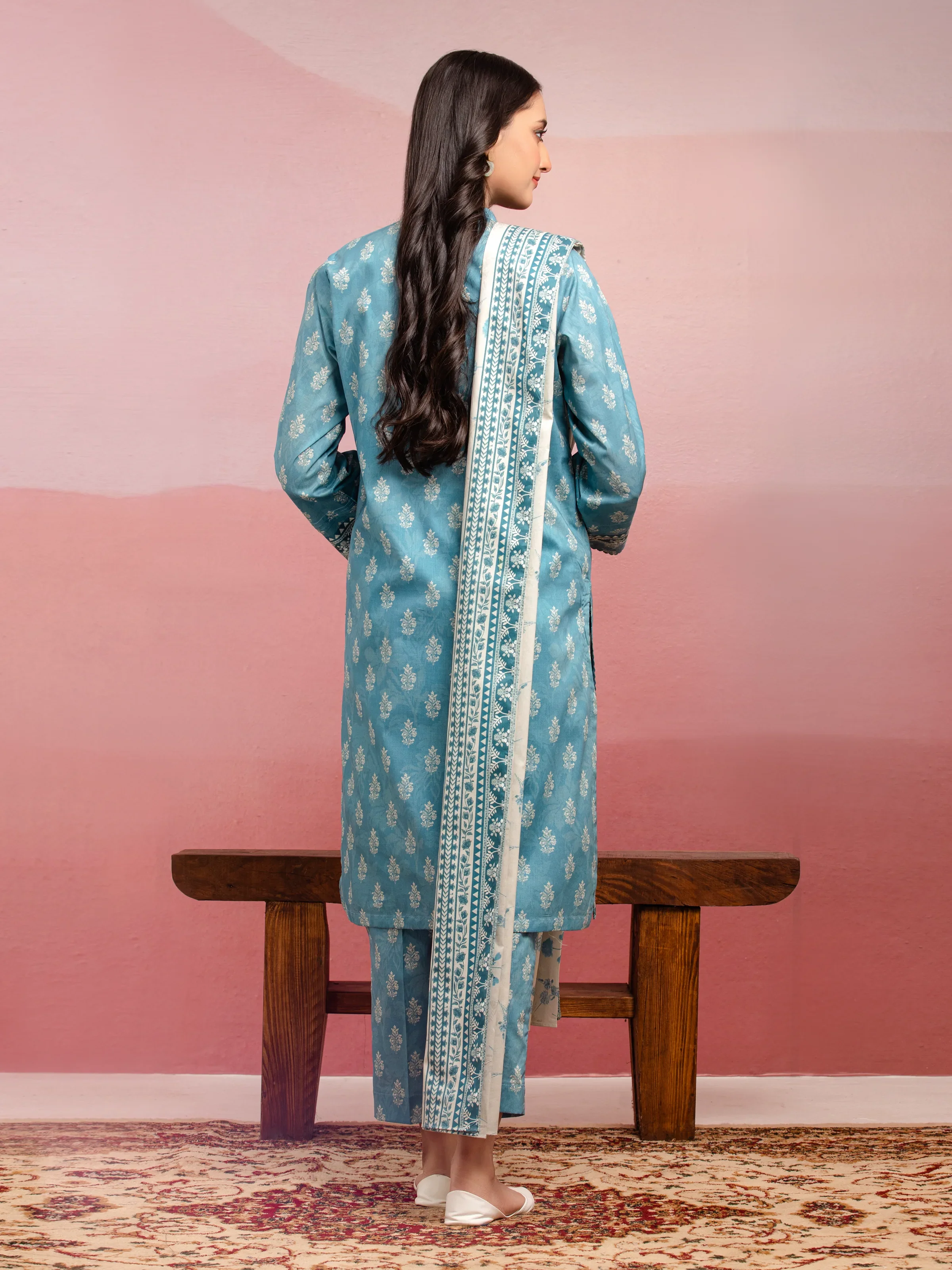 Unstitched Printed Lawn Suit - EWU5A1-35048-3P - Image 2