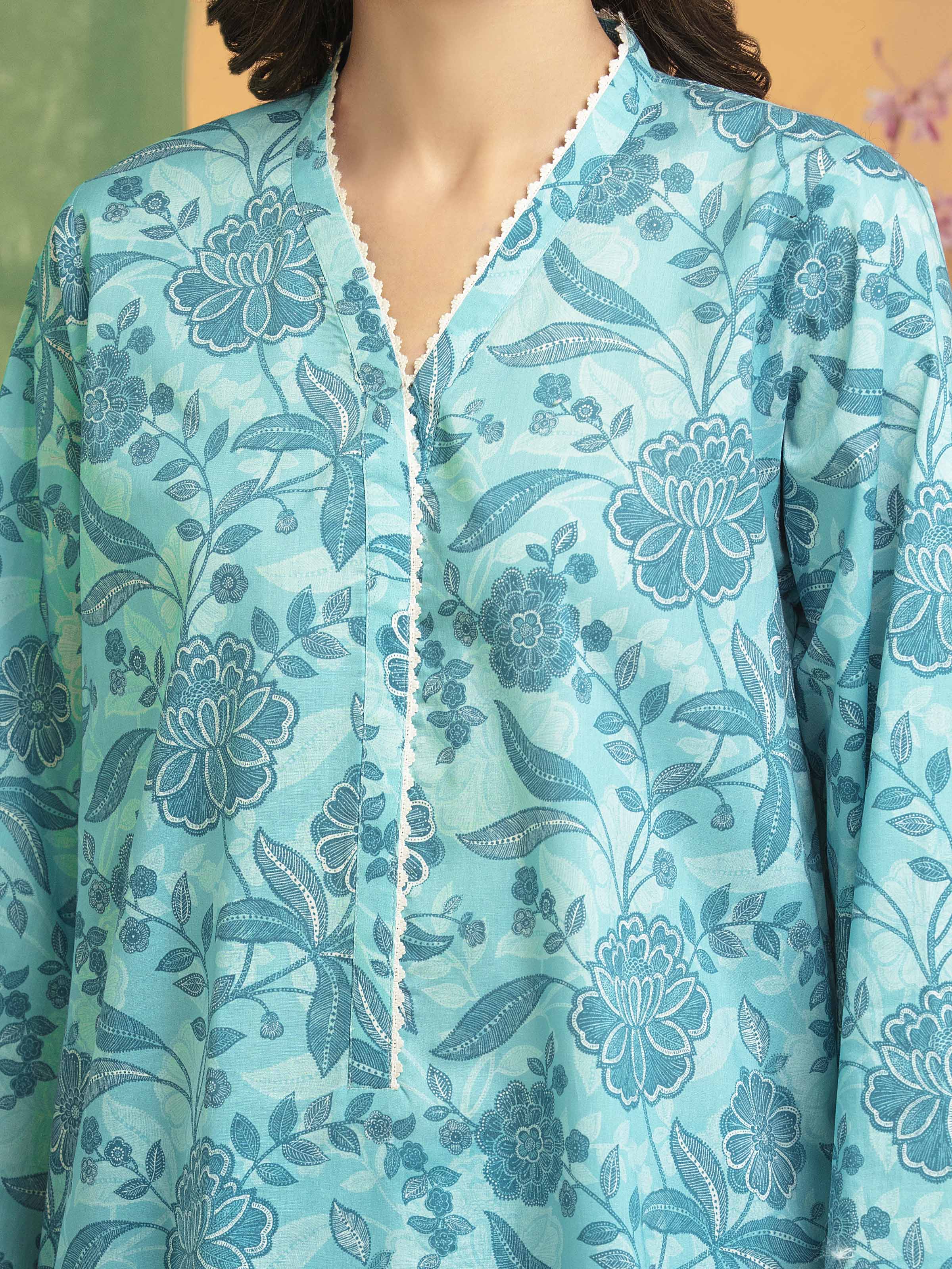 Unstitched Printed Lawn Suit - EWU5A1-35135-3P - Image 3
