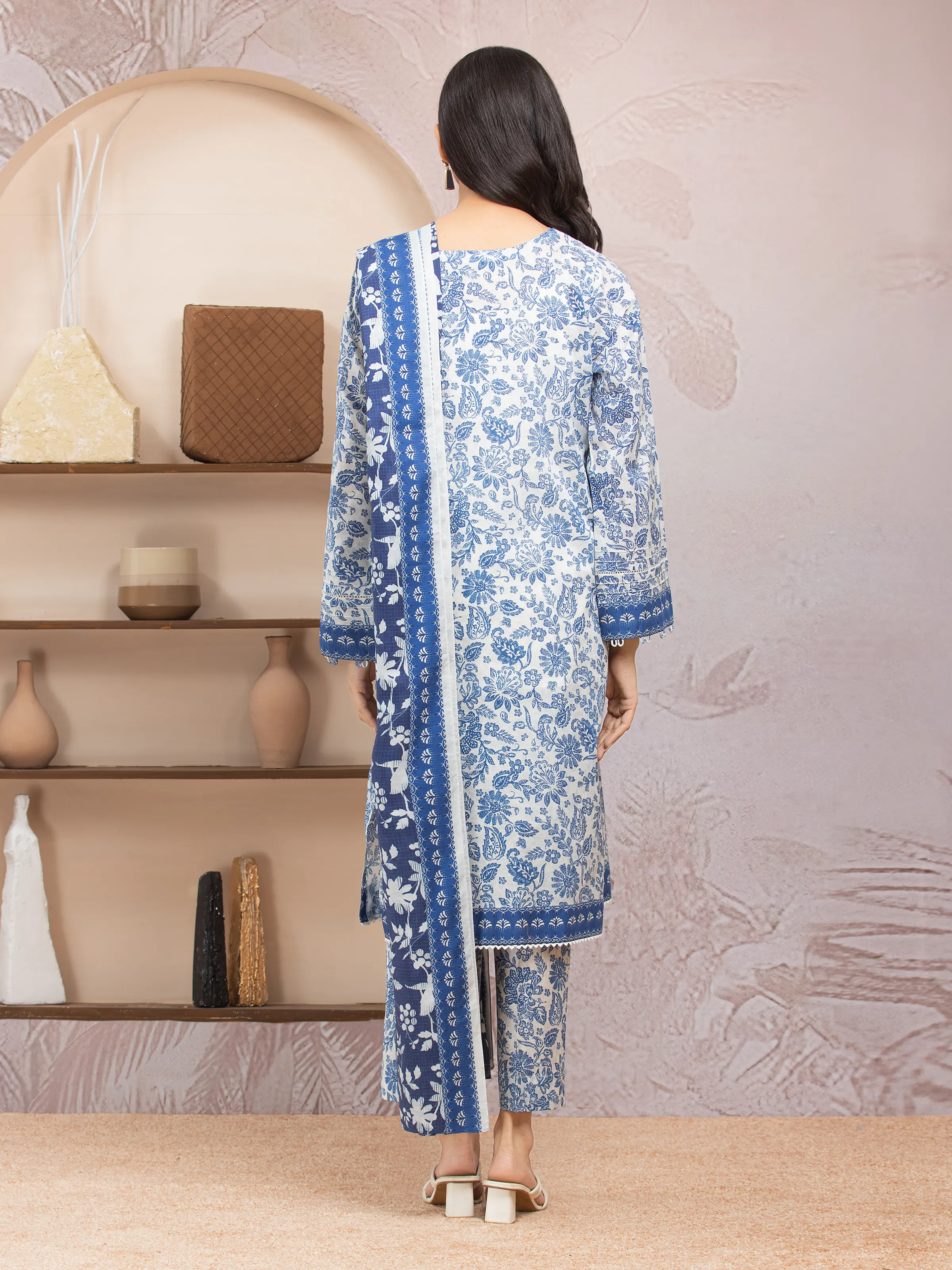 Unstitched Printed Lawn Suit - EWU5A1-35023-3P - Image 2