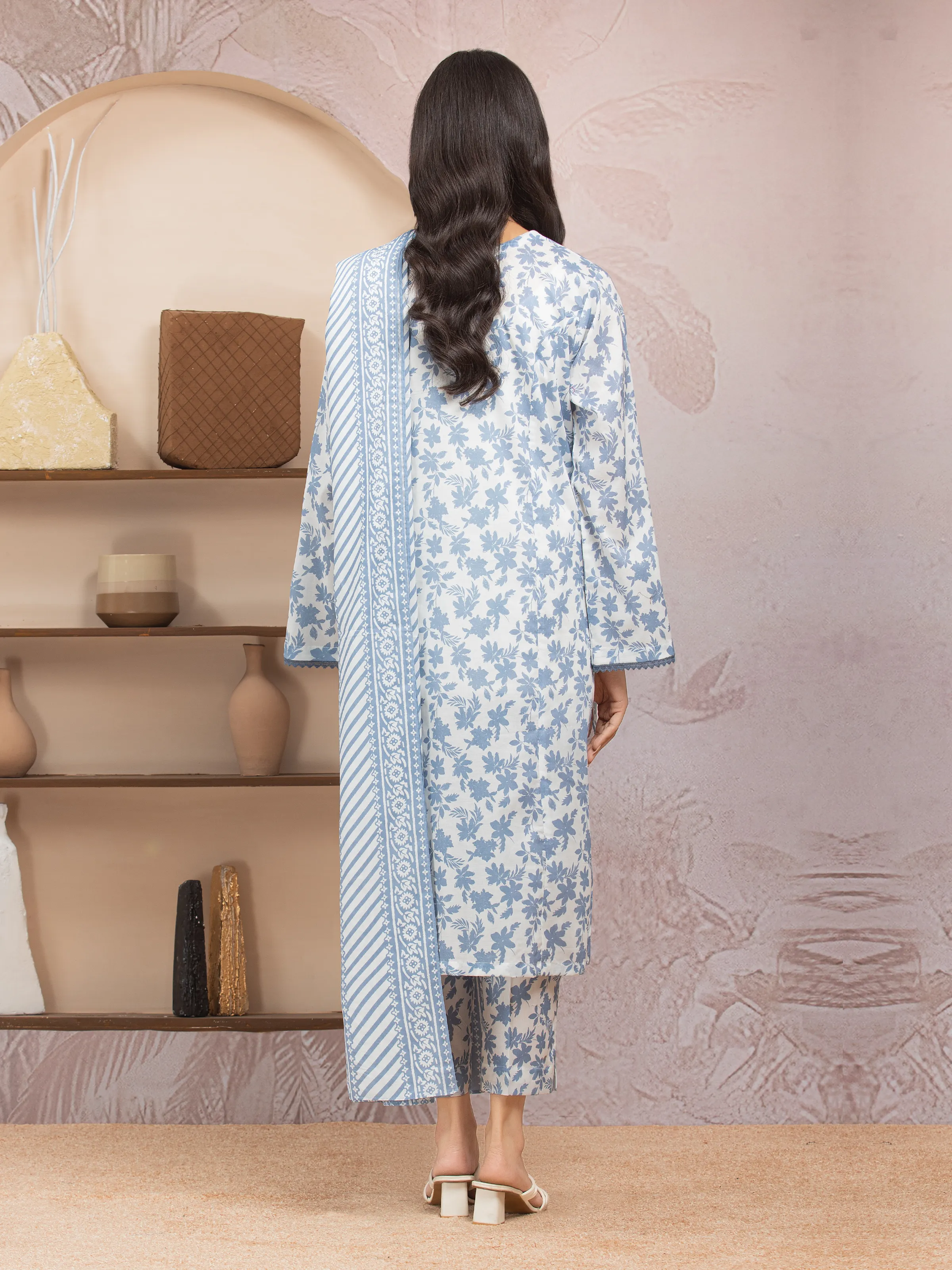 Unstitched Printed Lawn Suit - EWU5A1-35037-3P - Image 2
