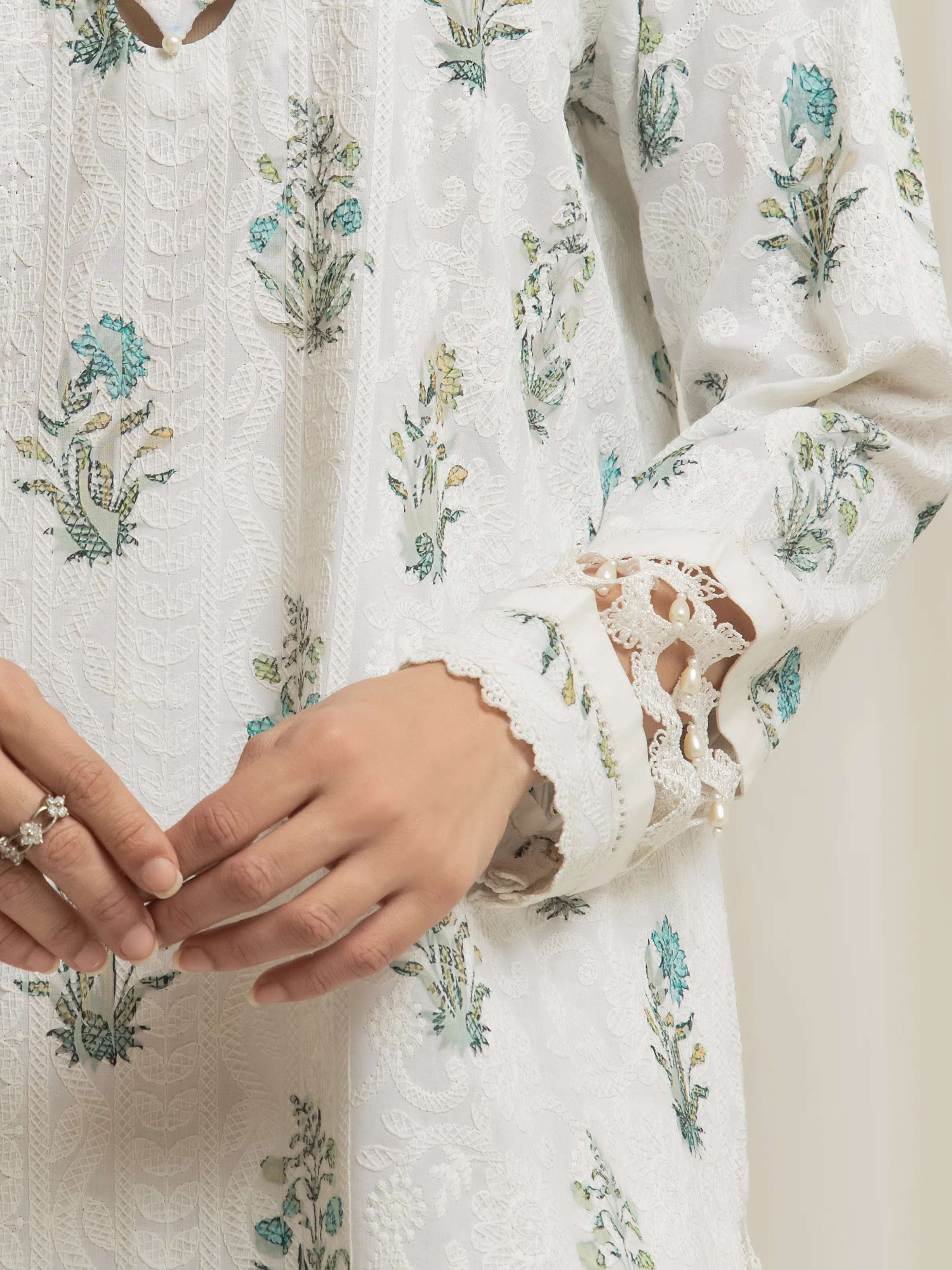 Unstitched Embroidered Cambric Suit - EWU6V2-33507-3P - Image 3