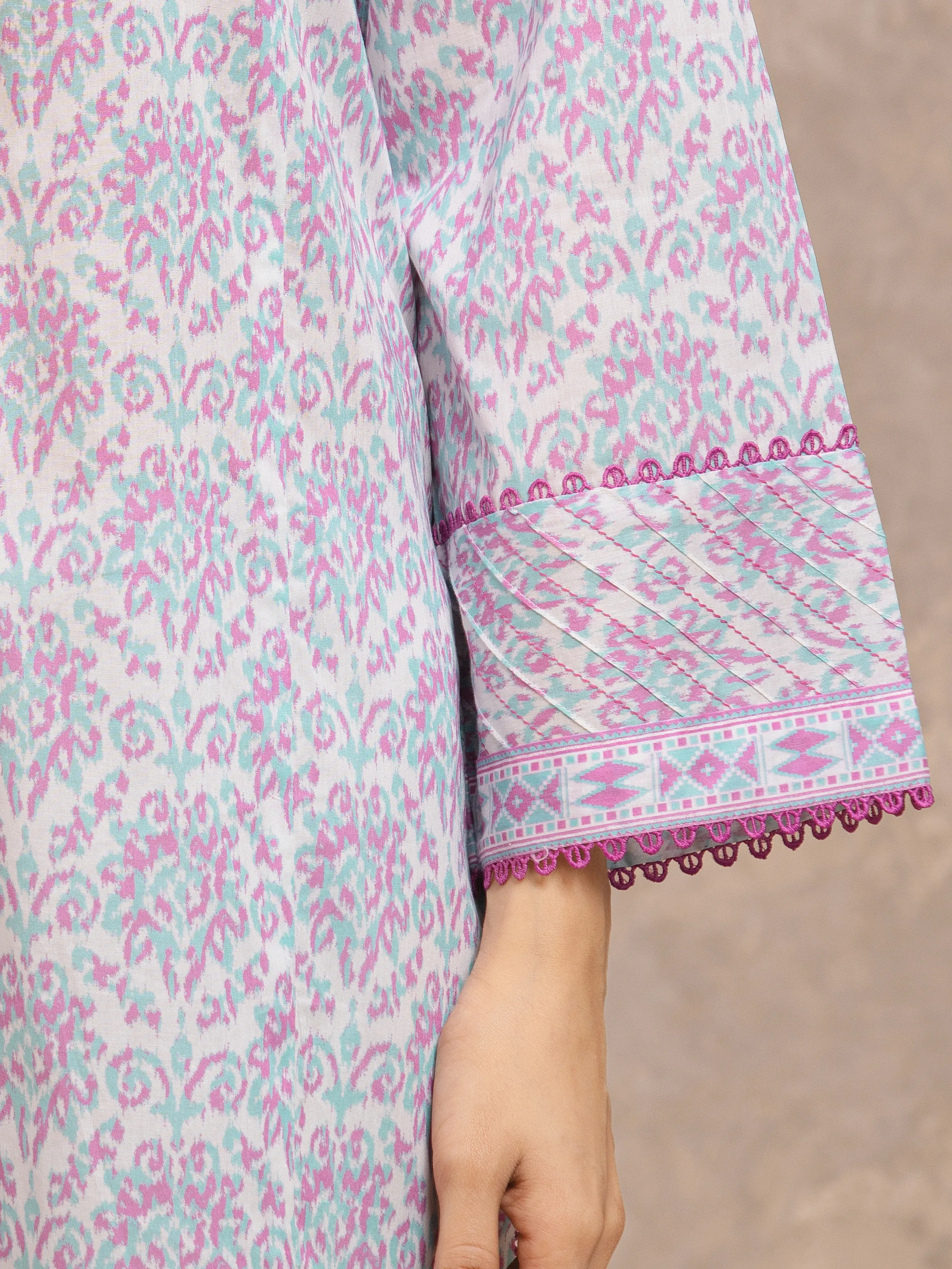Unstitched Printed Lawn Suit - EWU6A1-36538-3P - Image 3
