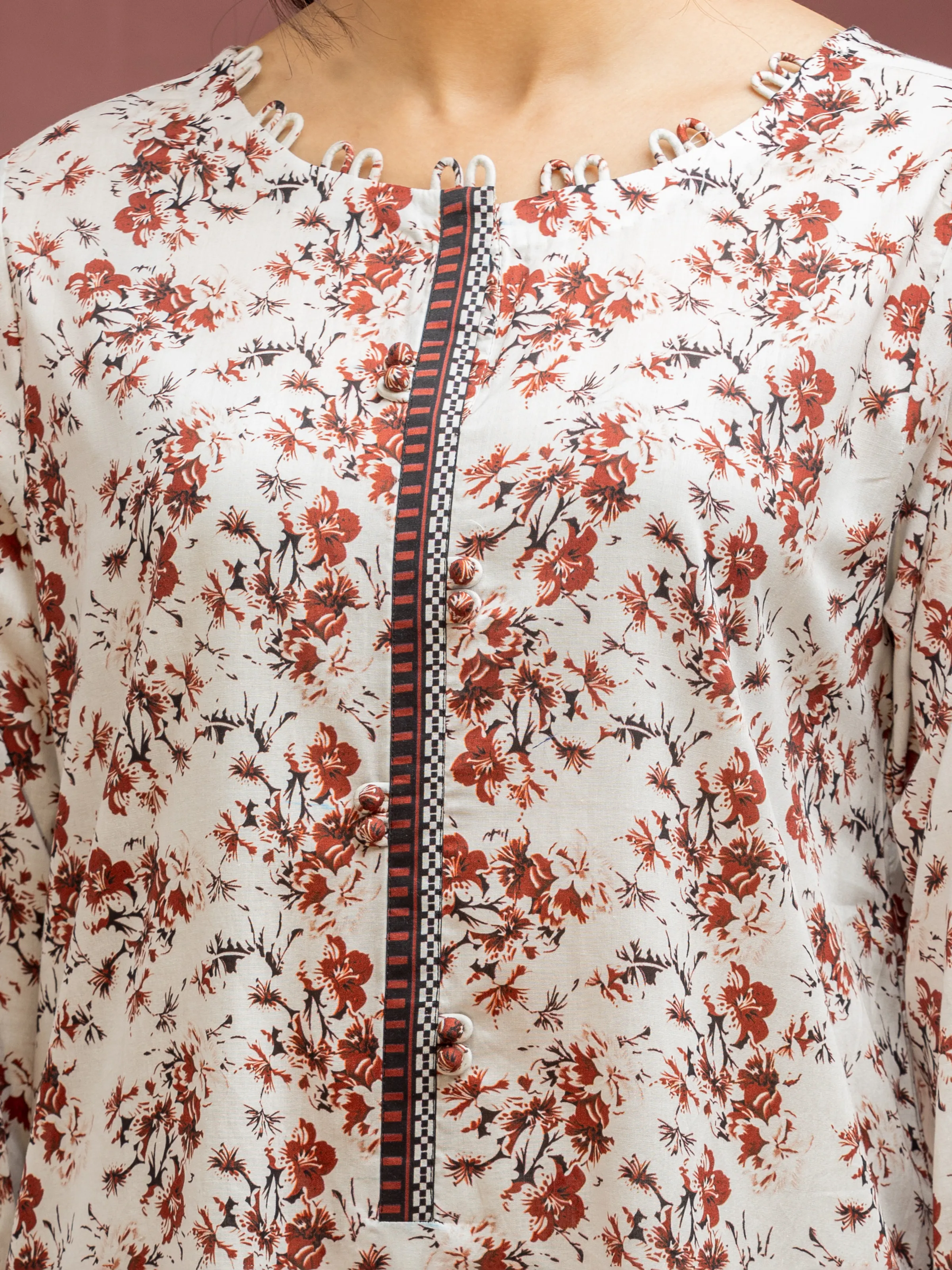 Unstitched Printed Lawn Shirt - EWU5A1-35105S - Image 2