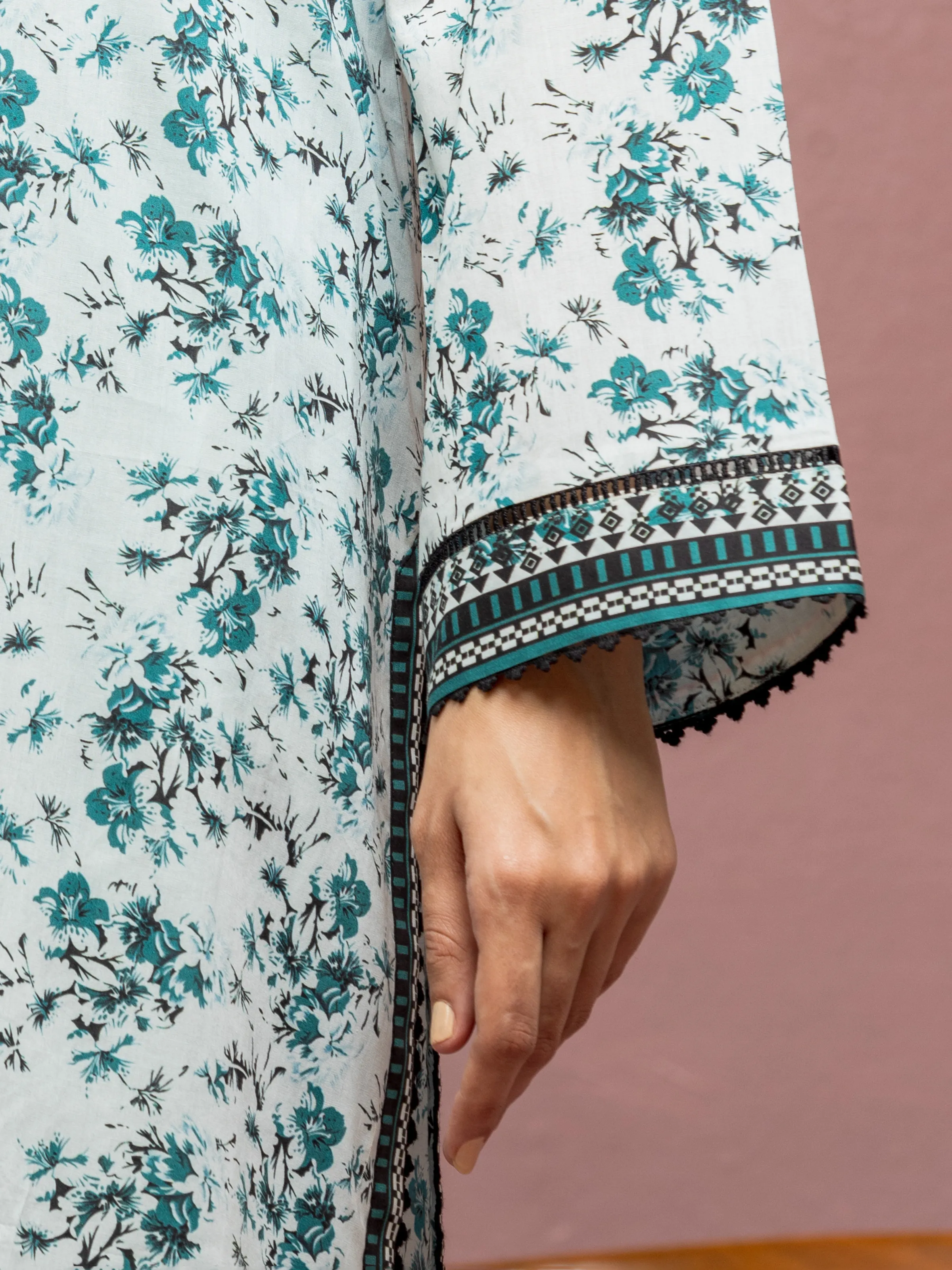 Unstitched Printed Lawn Shirt Trouser - EWU5A1-35104ST - Image 2