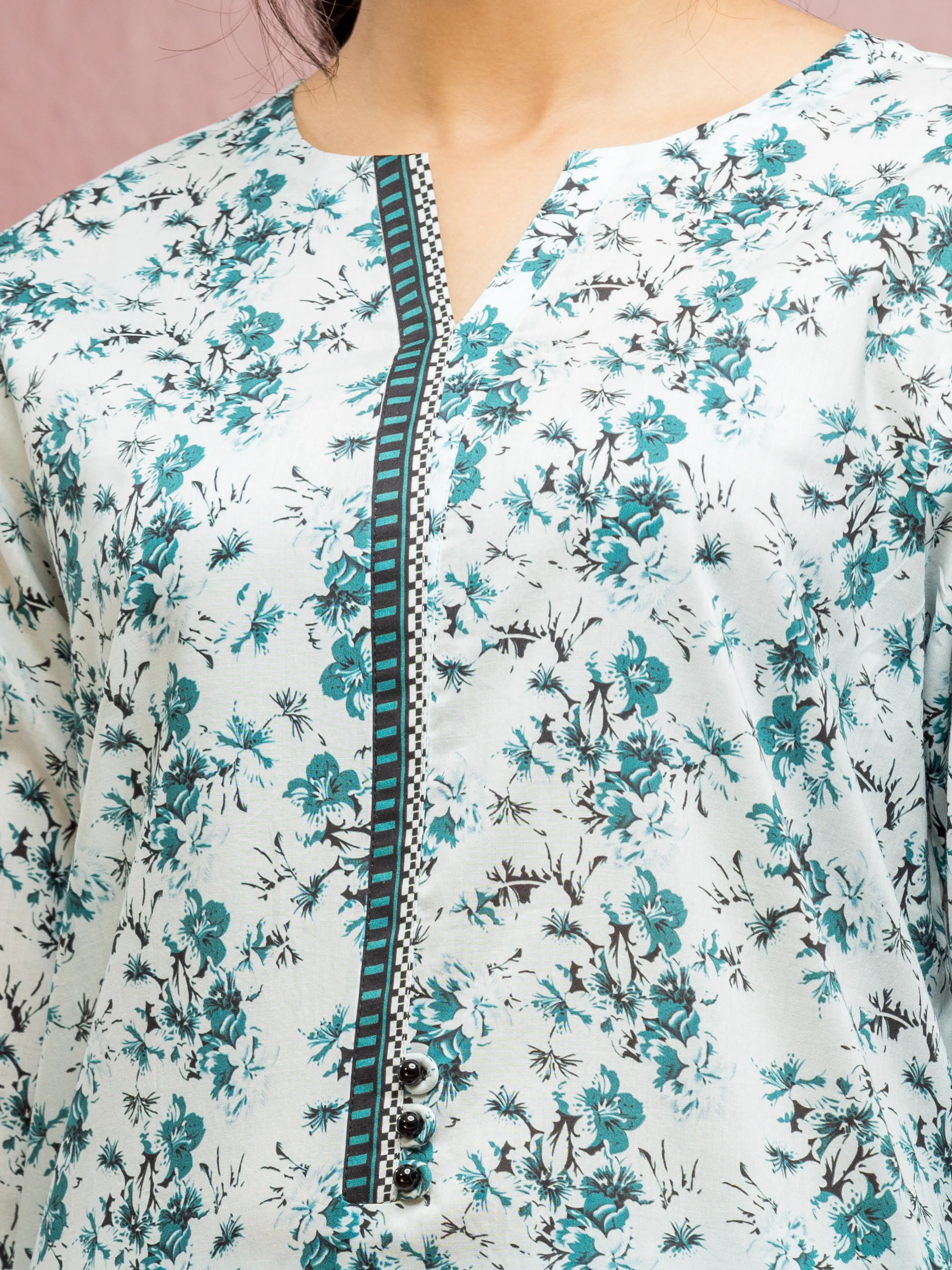 Unstitched Printed Lawn Shirt Trouser - EWU5A1-35104ST - Image 3