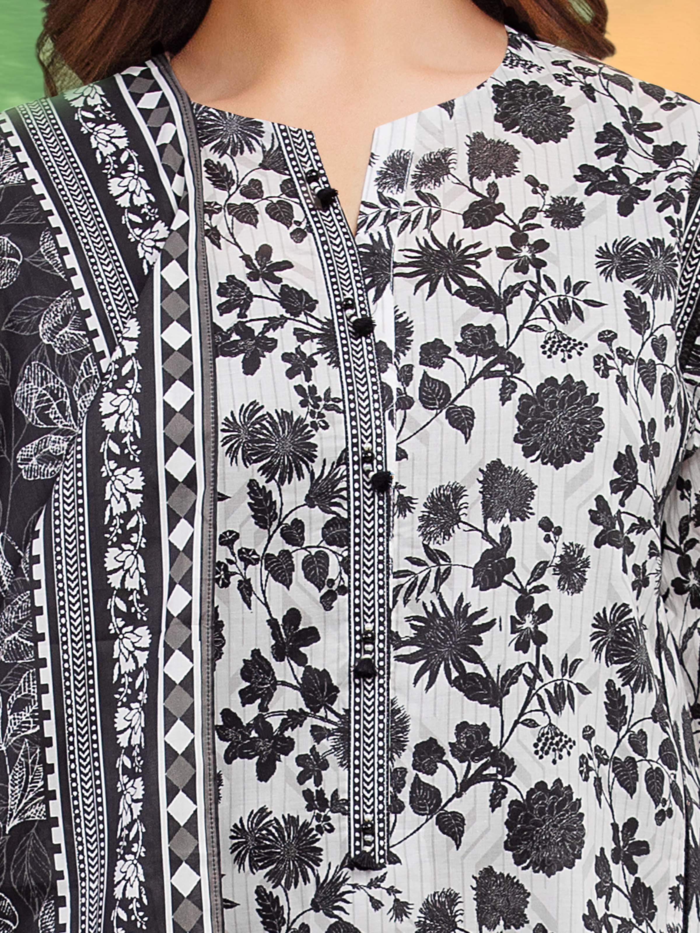 Unstitched Printed Lawn Suit - EWU5A1-35315-3P - Image 2