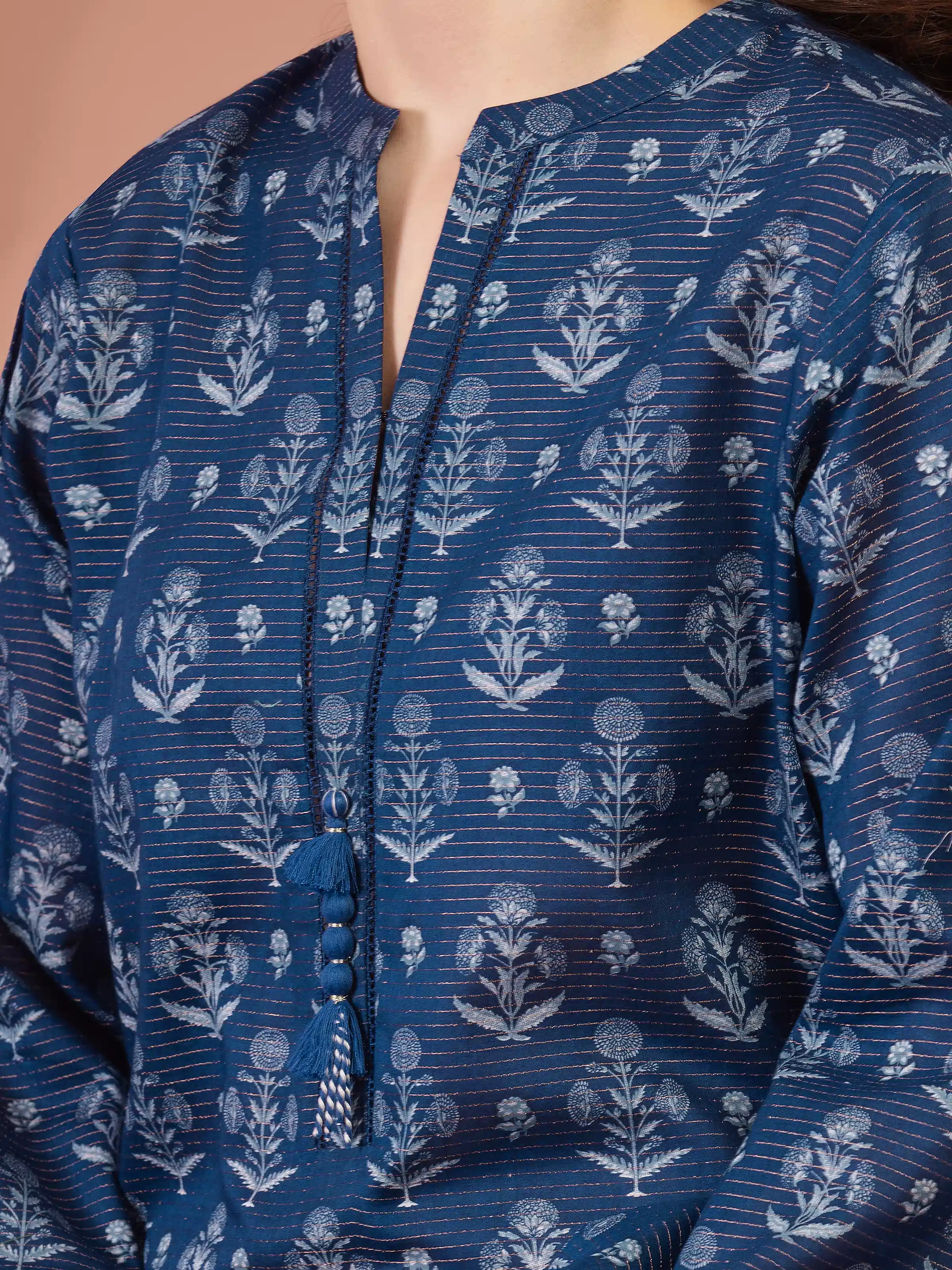Unstitched Printed Zari Lawn Suit - EWU5M6-018-3P - Image 3
