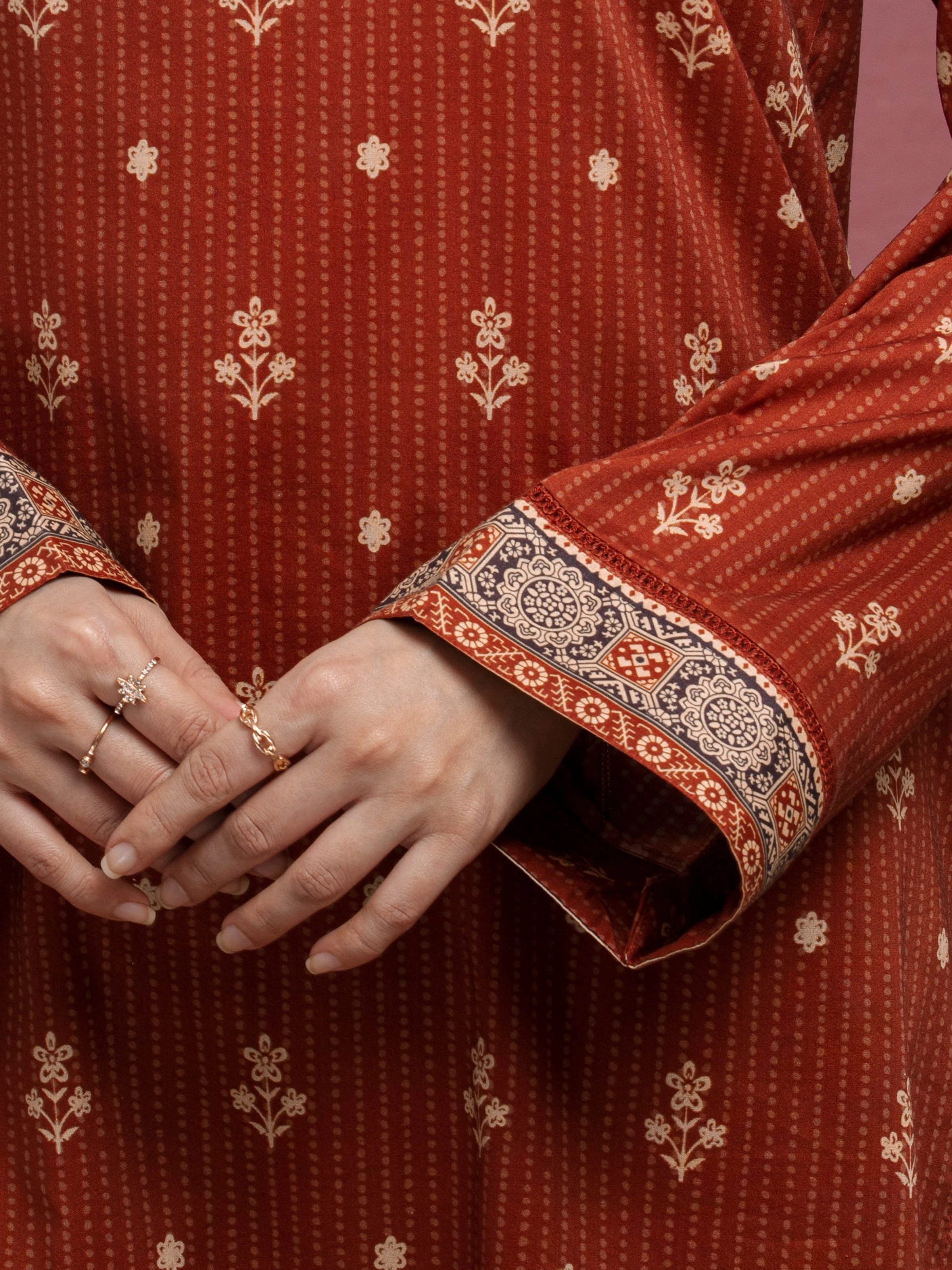 Unstitched Printed Khaddar Suit - EWU5M3-116-3P - Image 4