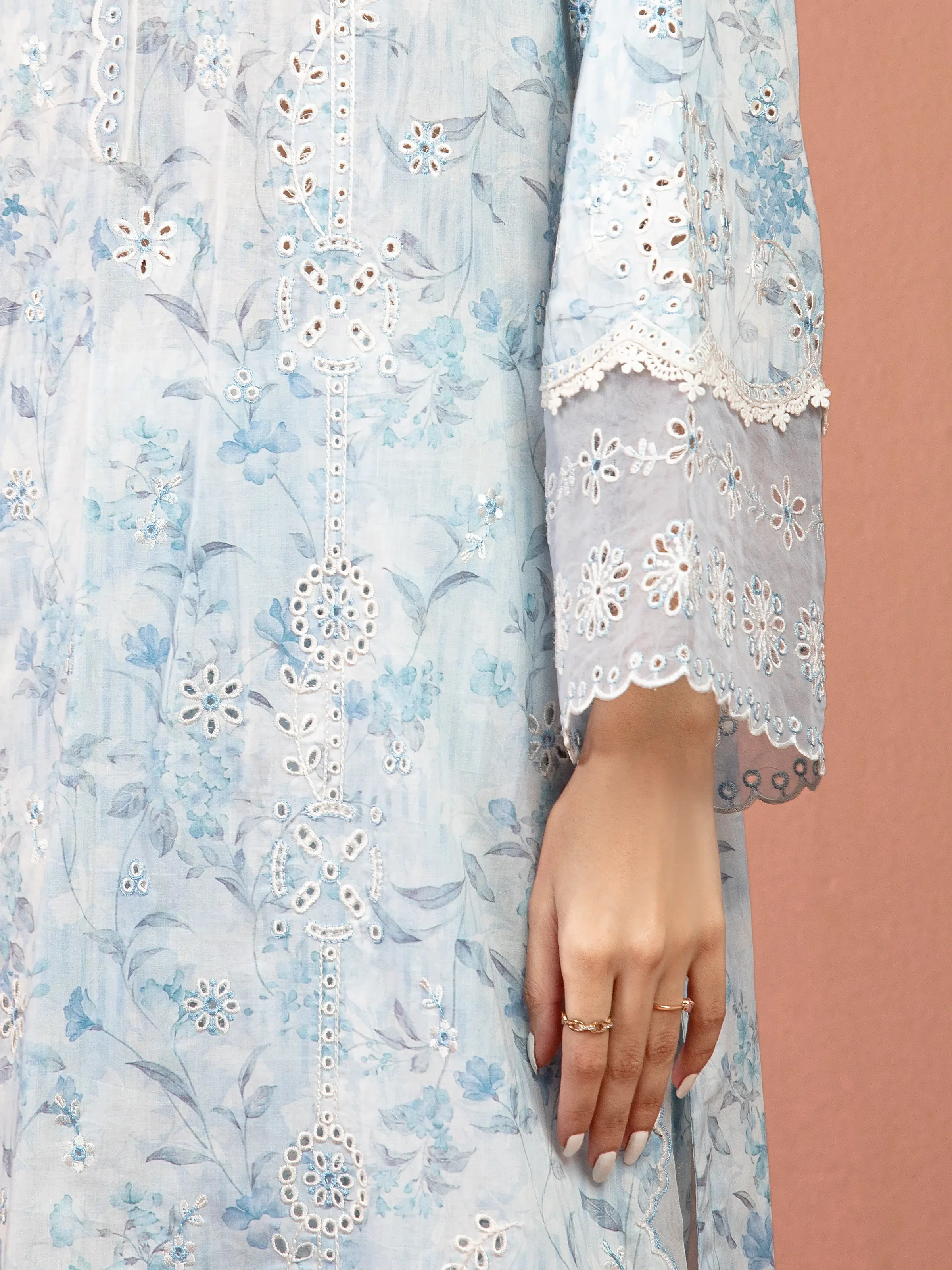 Unstitched Embroidered Lawn Suit - EWU5V1-31483-3P - Image 6
