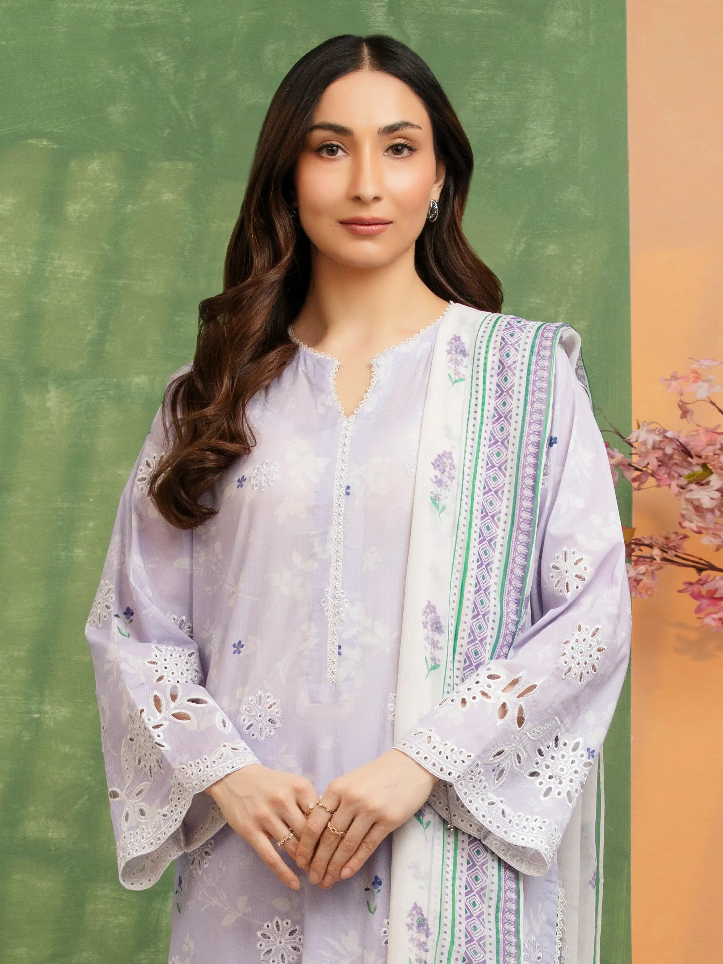 Unstitched Embroidered Lawn Suit - EWU5V1-31083-3P - Image 2