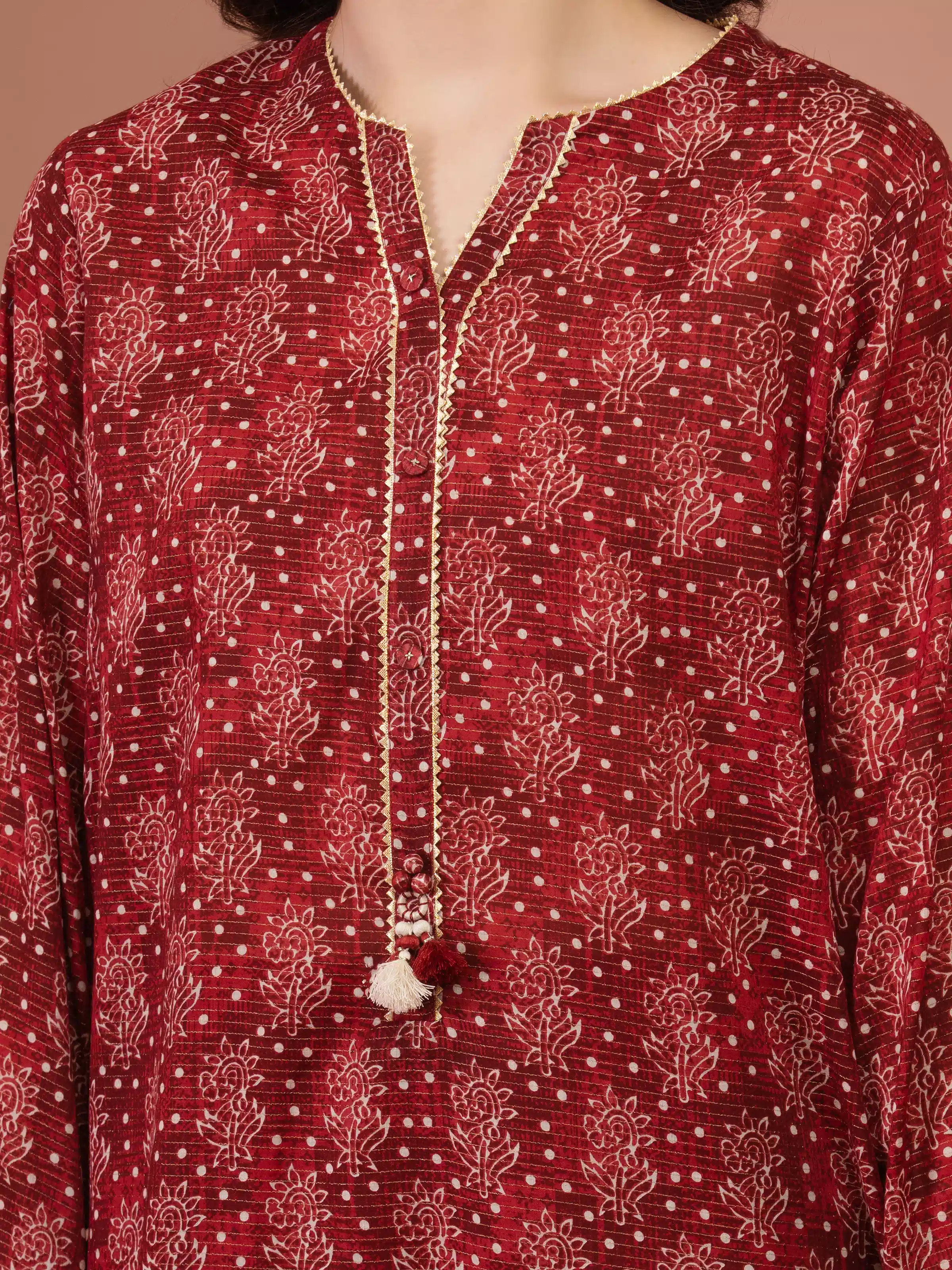 Unstitched Printed Zari Lawn Suit - EWU5M6-020-3P - Image 4