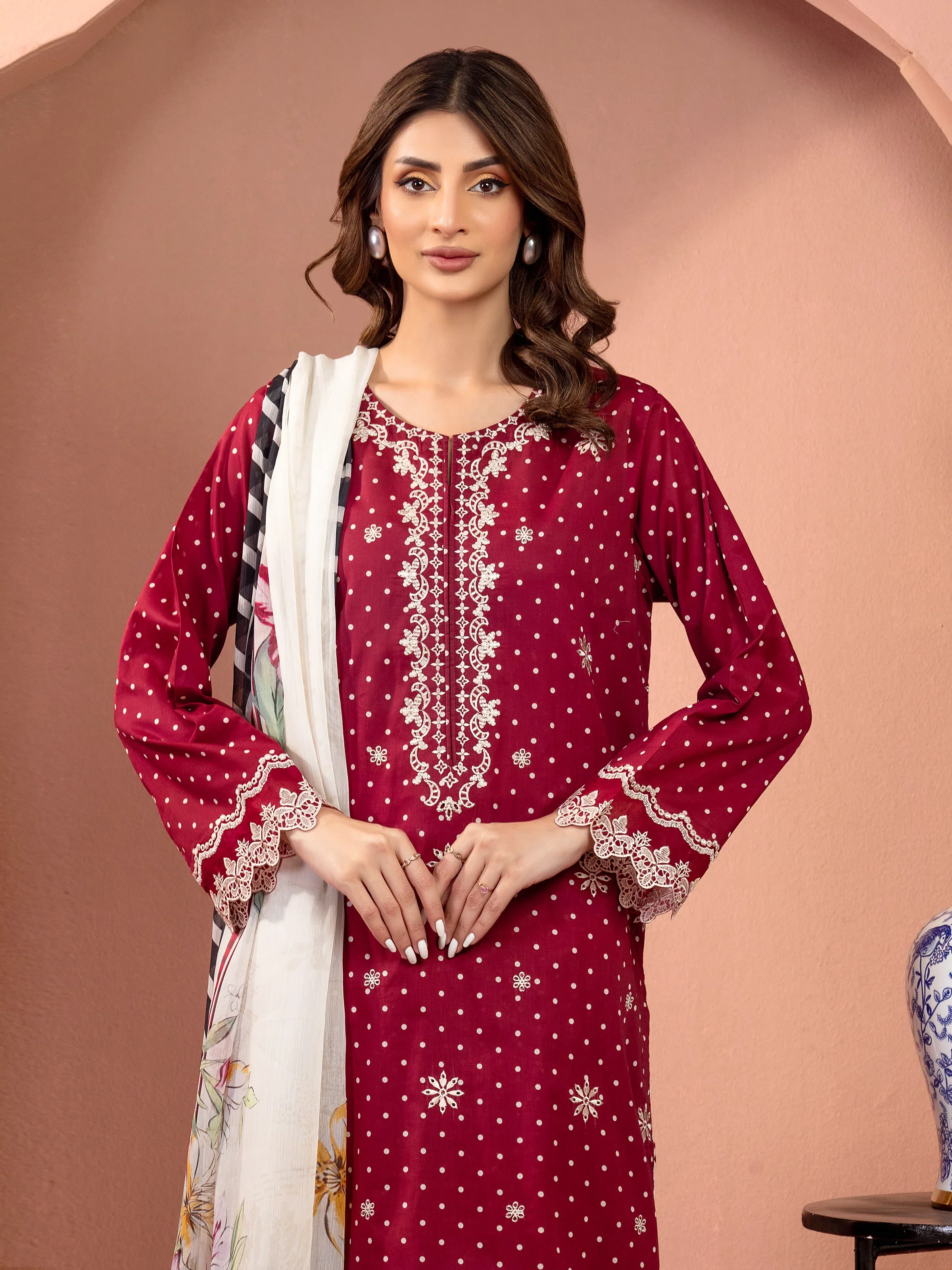Unstitched Embroidered Lawn Suit - EWU5V1-31492-3P - Image 2