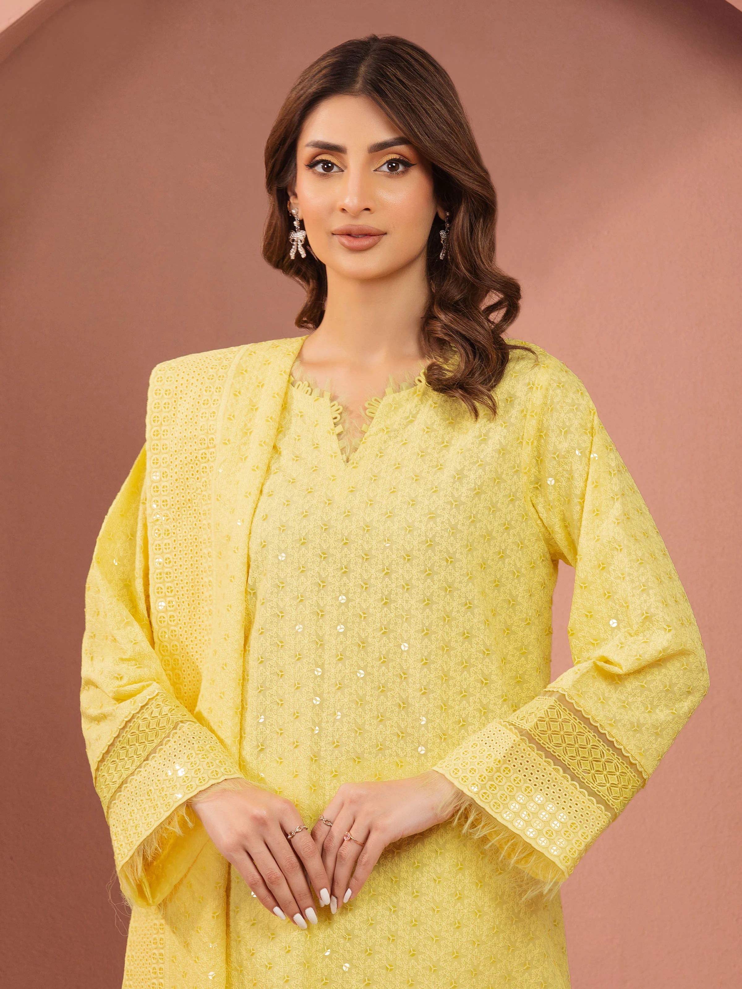 Unstitched Embroidered Cambric Suit - EWU5V2-31826-3P - Image 2