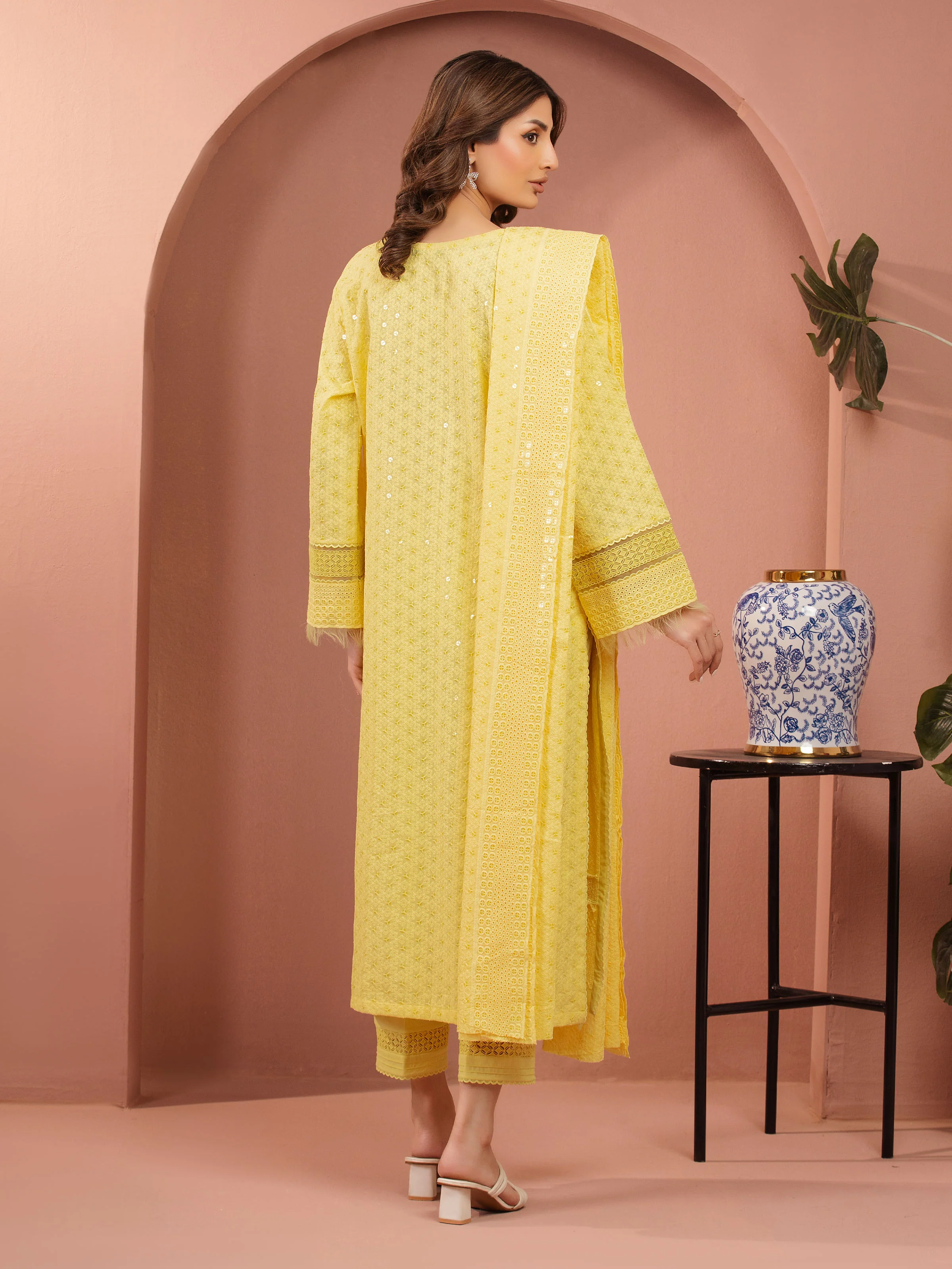 Unstitched Embroidered Cambric Suit - EWU5V2-31826-3P - Image 5