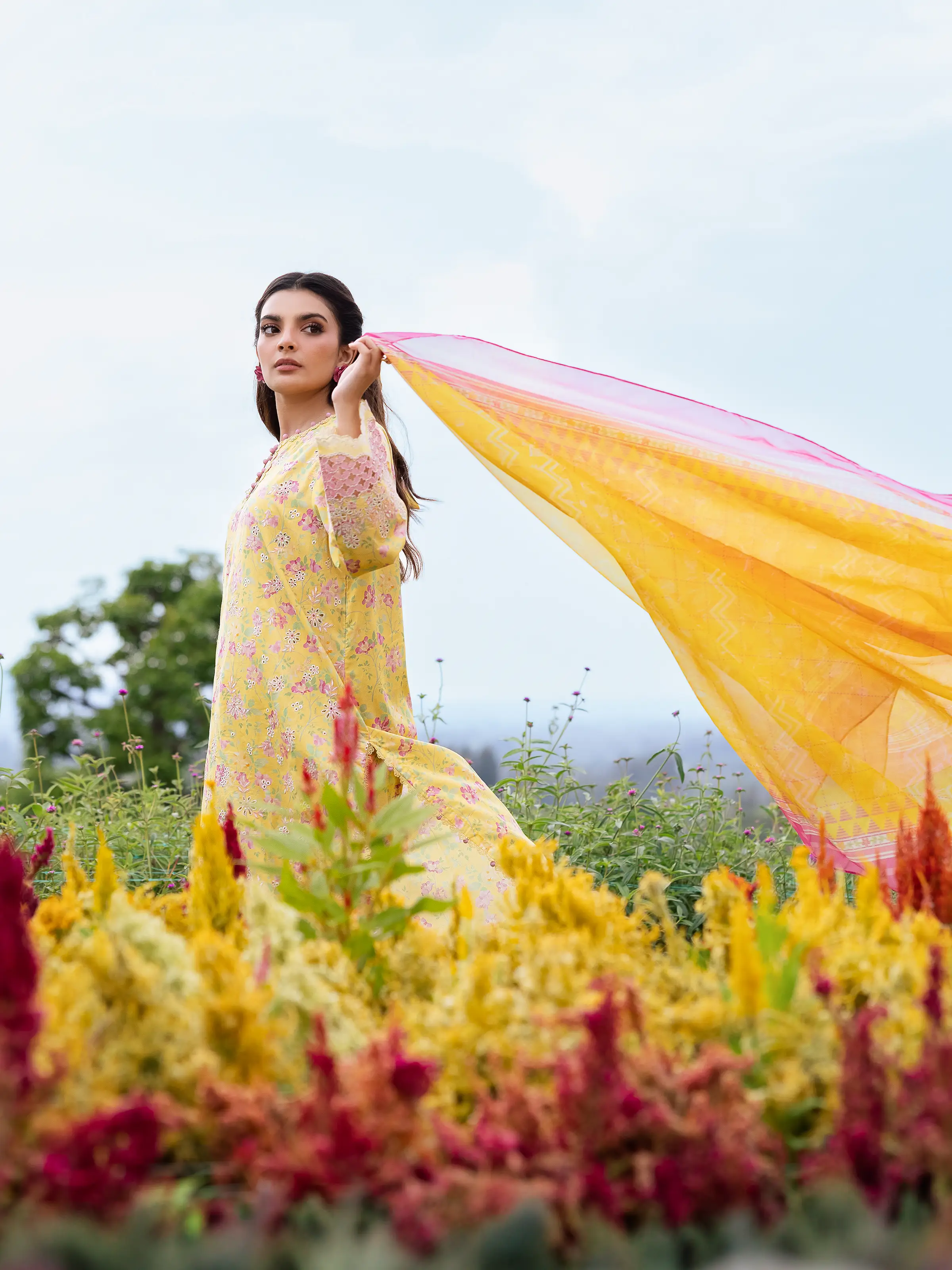 Unstitched Embroidered Lawn Suit - EWU5V1-31441-3P - Image 2