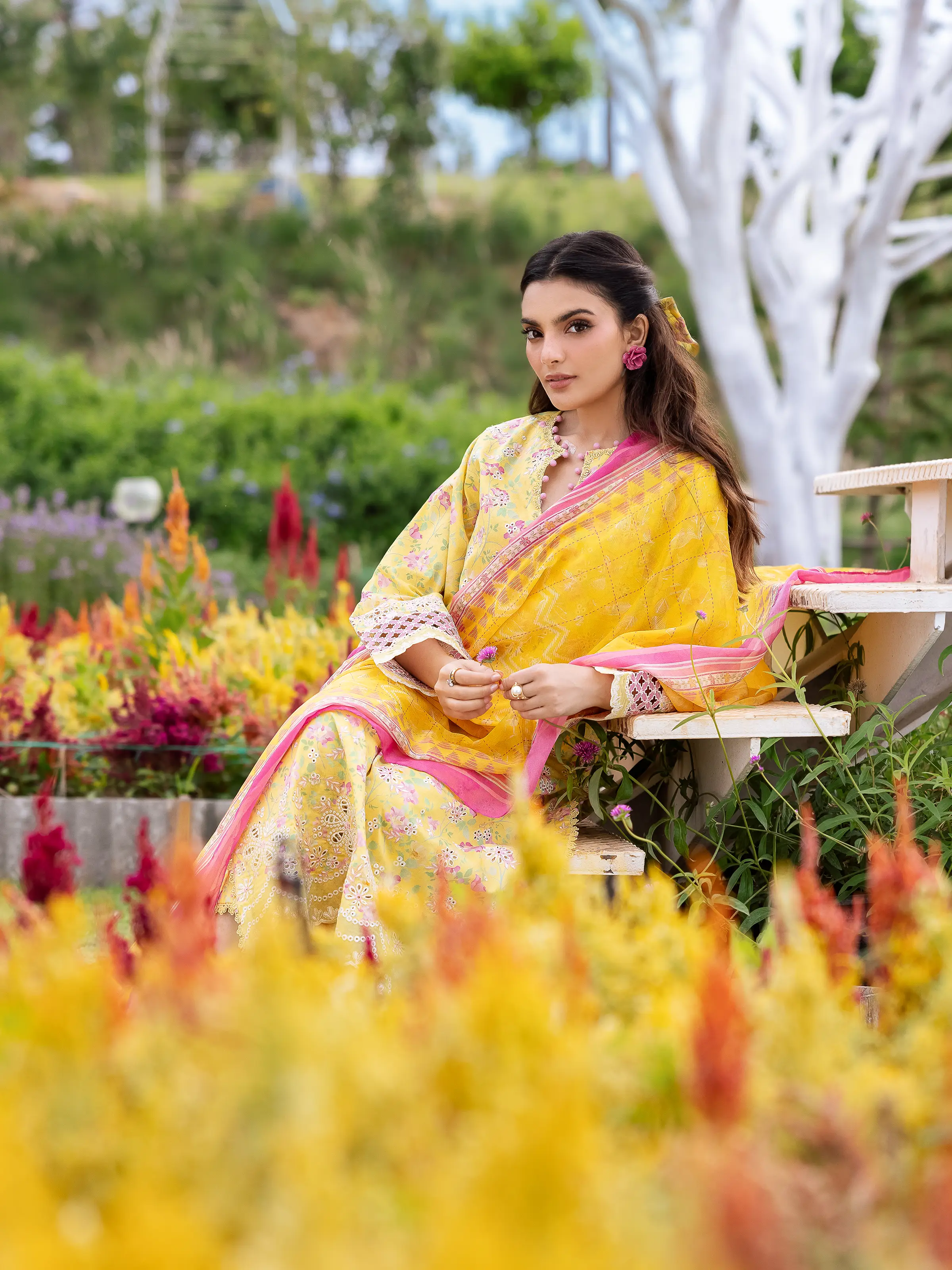 Unstitched Embroidered Lawn Suit - EWU5V1-31441-3P - Image 5