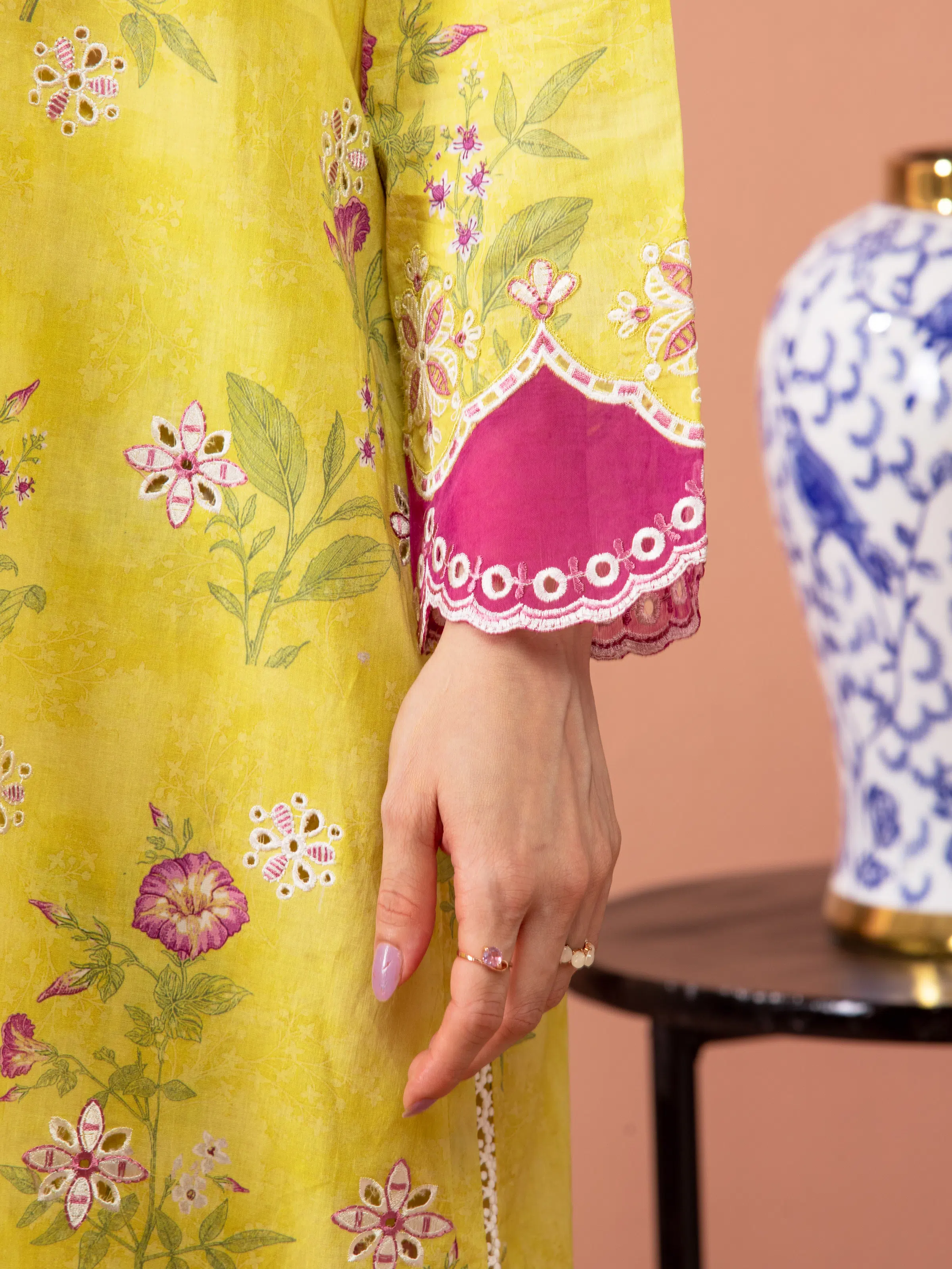 Unstitched Embroidered Lawn Suit - EWU5V1-31493-3P - Image 5