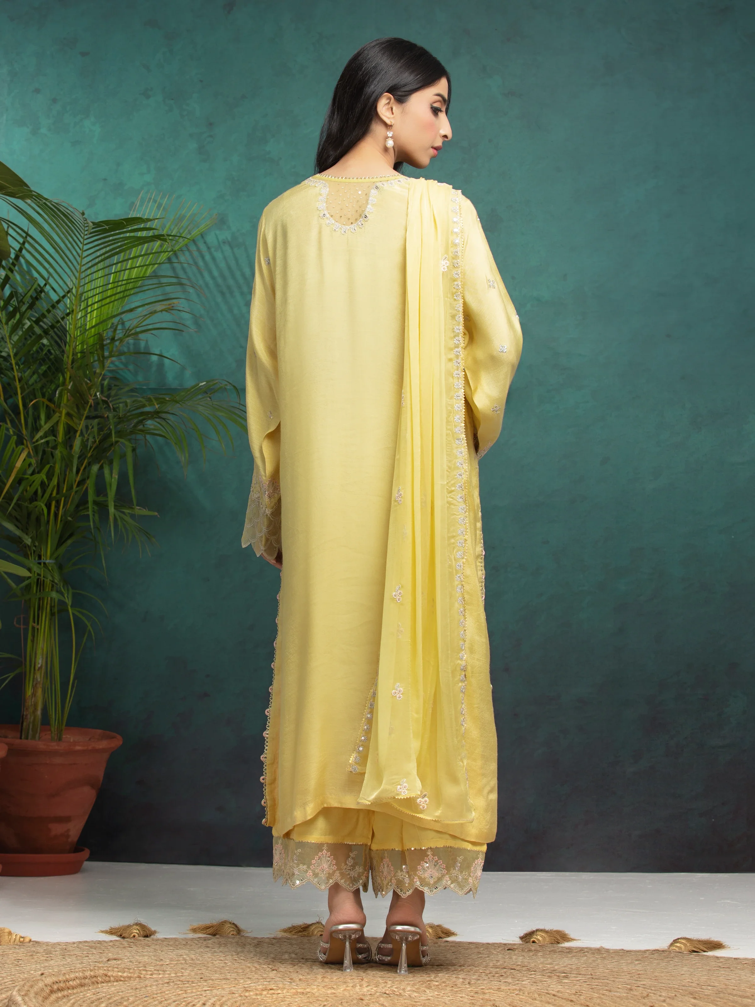 Unstitched Embroidered Raw Silk Suit - EWU24V16-30289-3P - Image 2